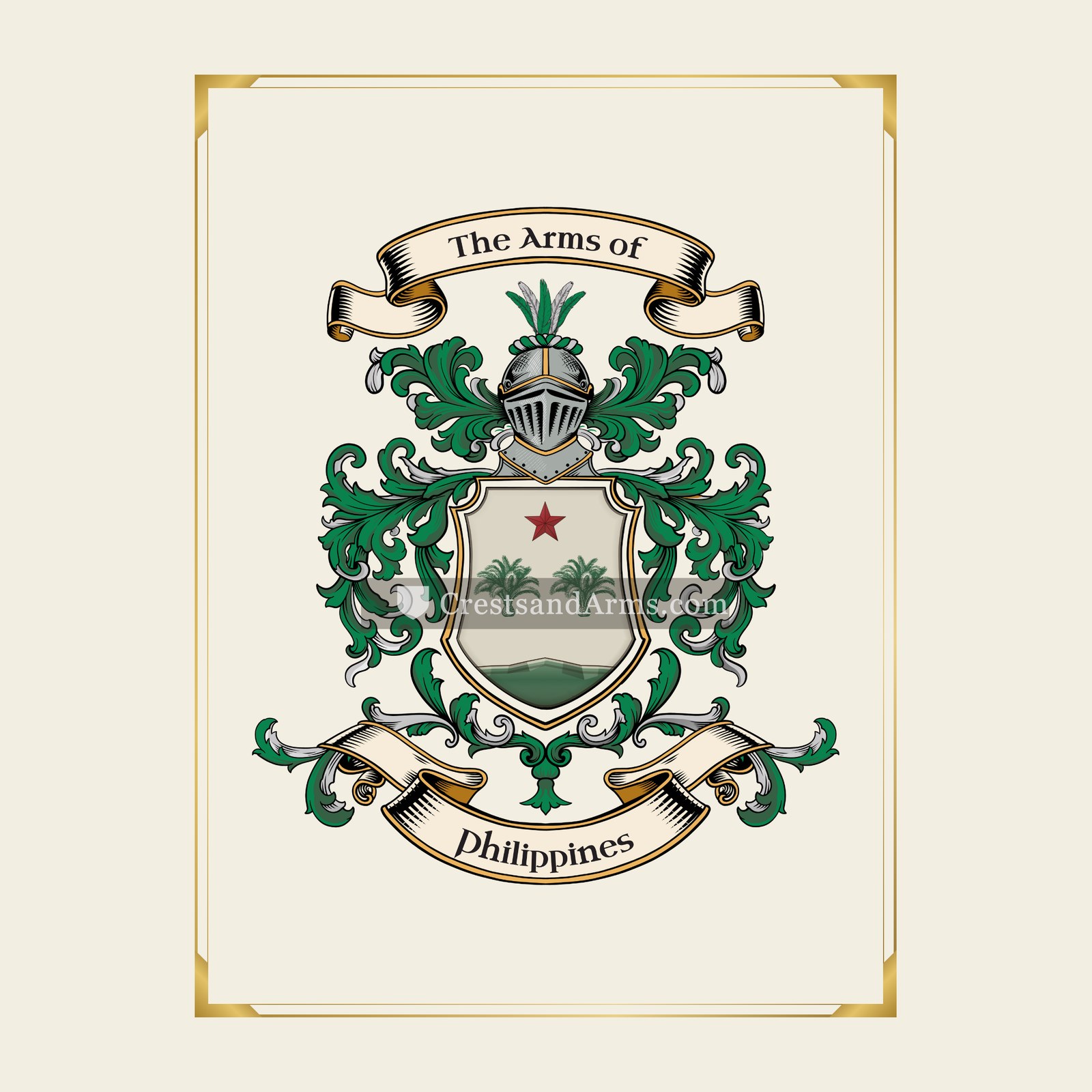 With gold border