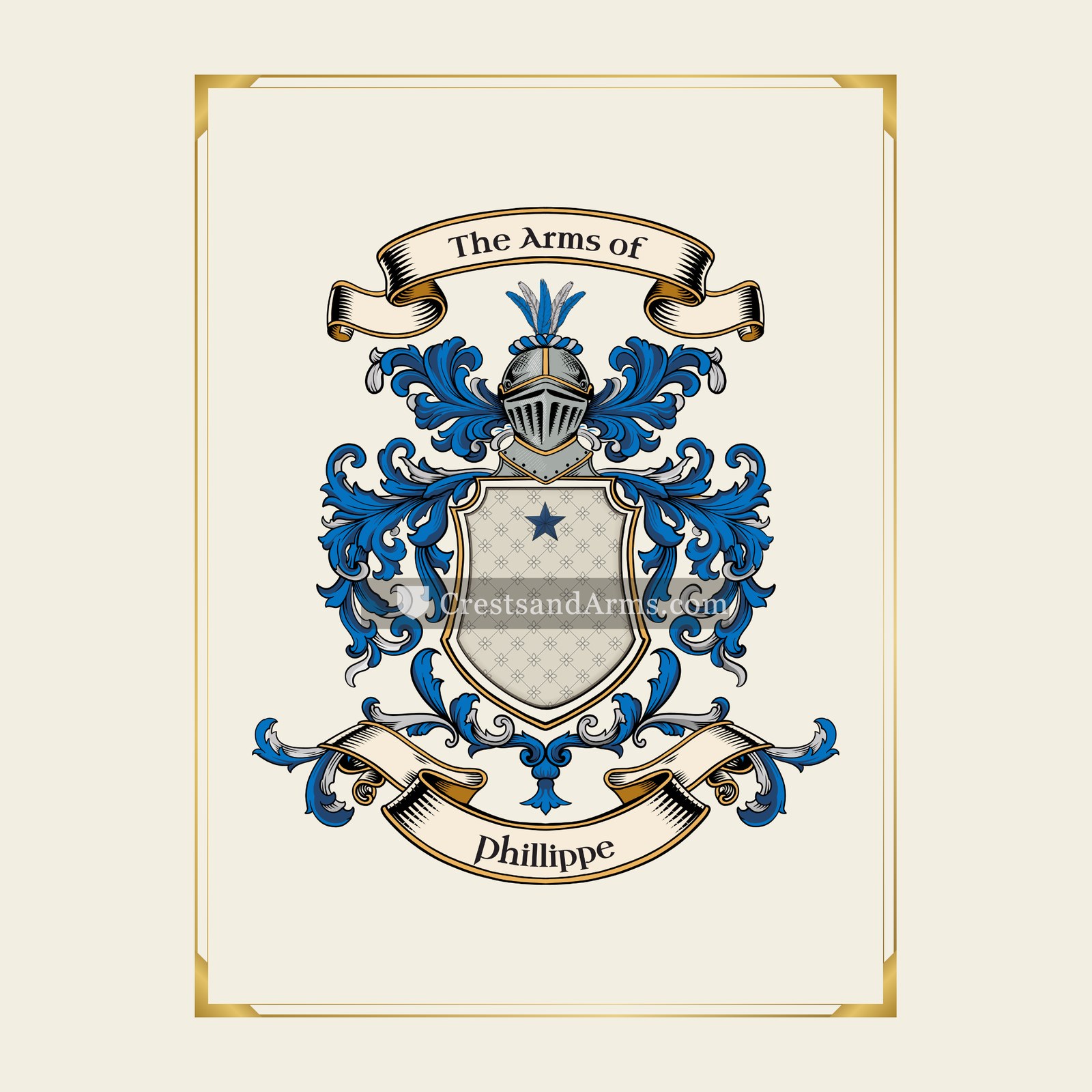 With gold border