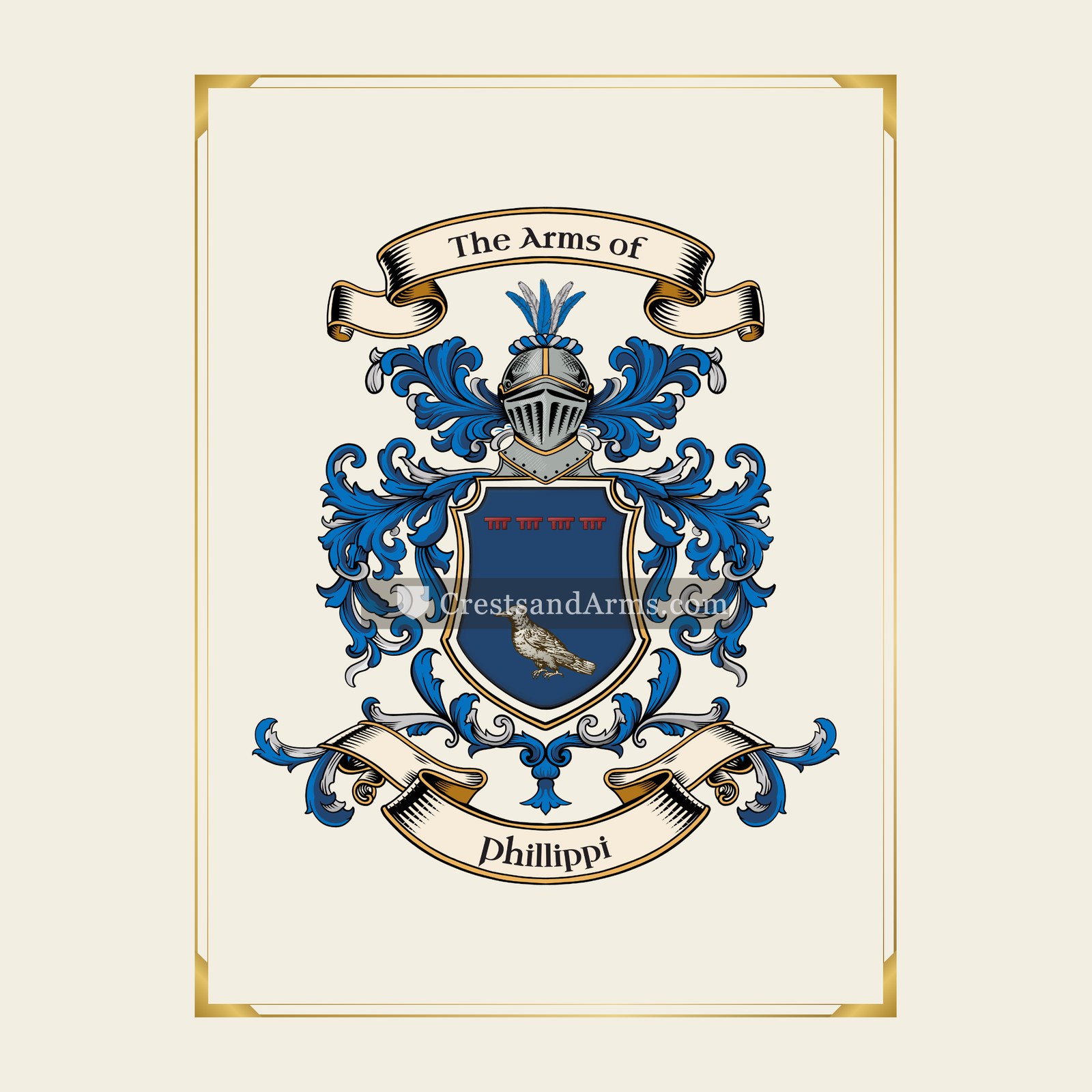 With gold border