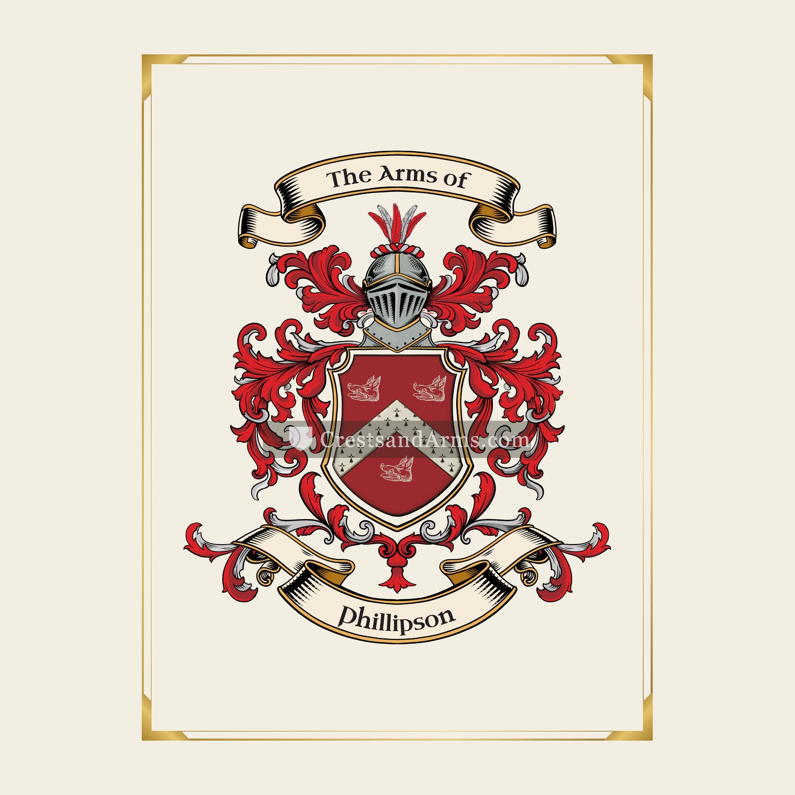 With gold border