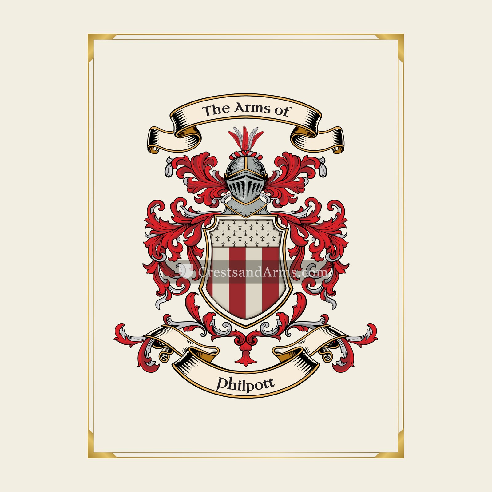 With gold border