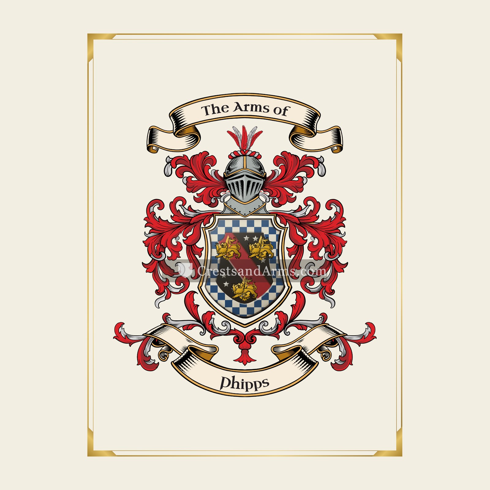 With gold border