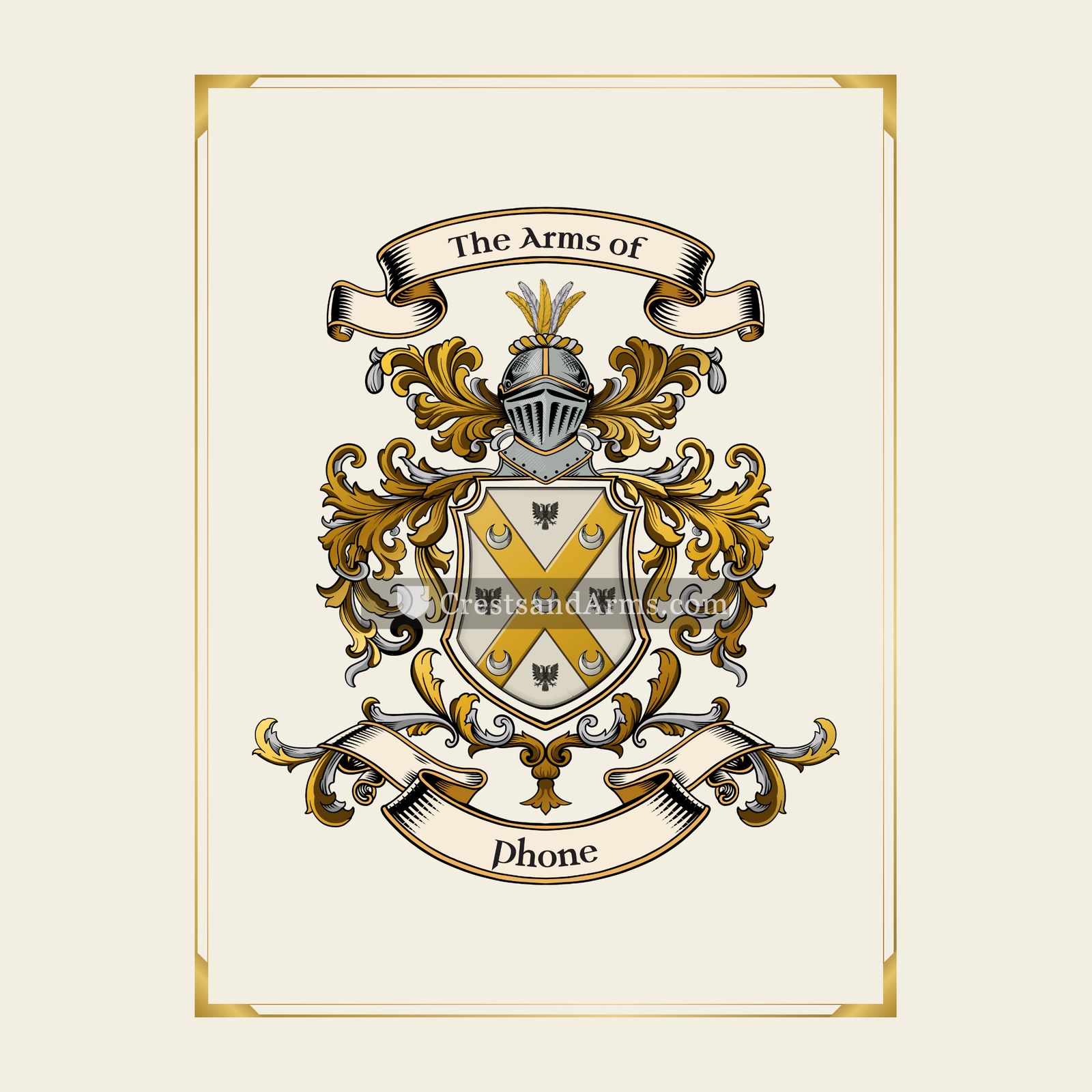 With gold border