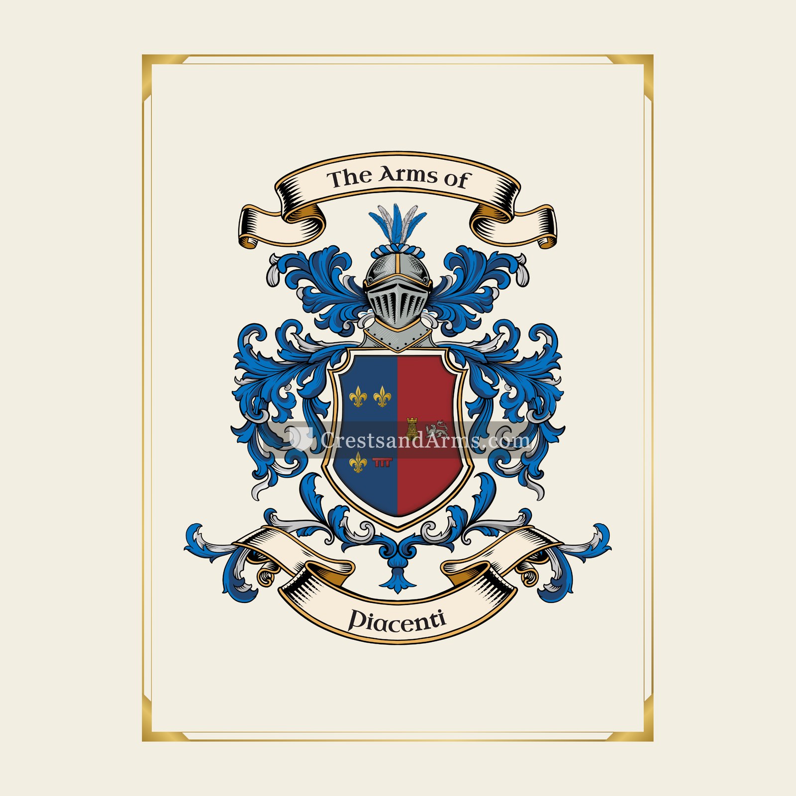 With gold border