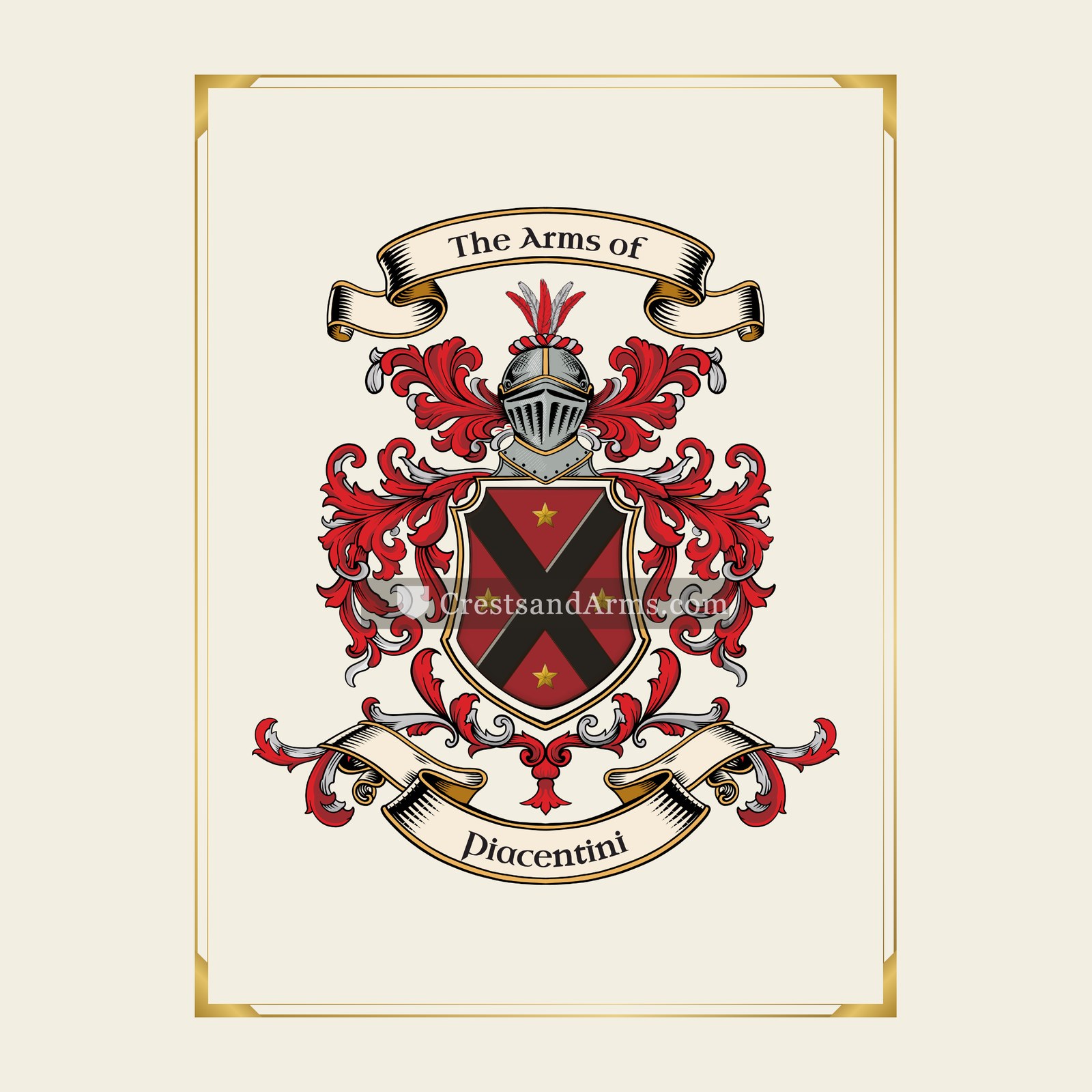 With gold border