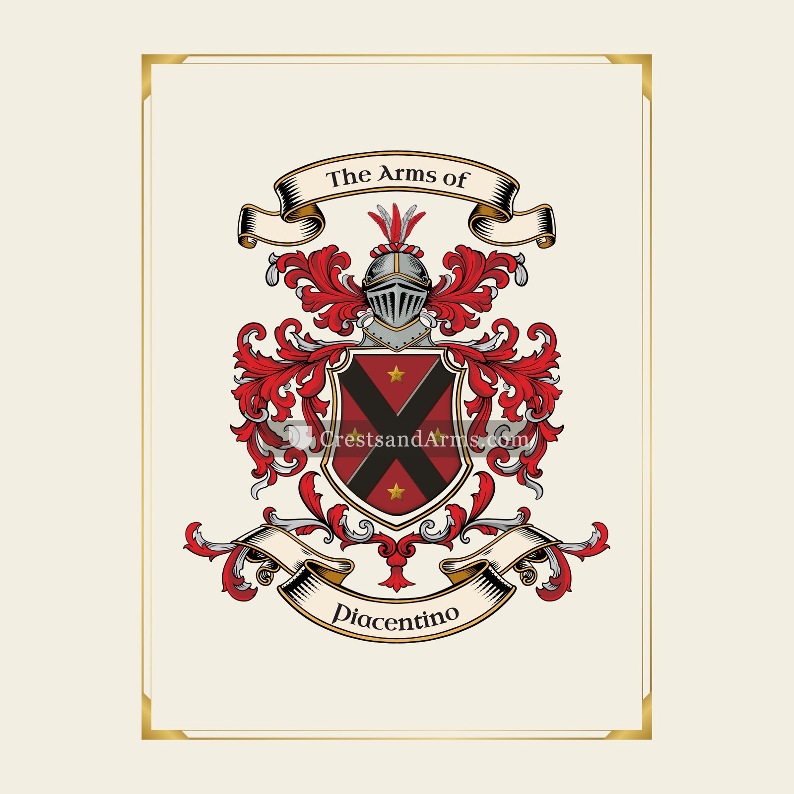 With gold border