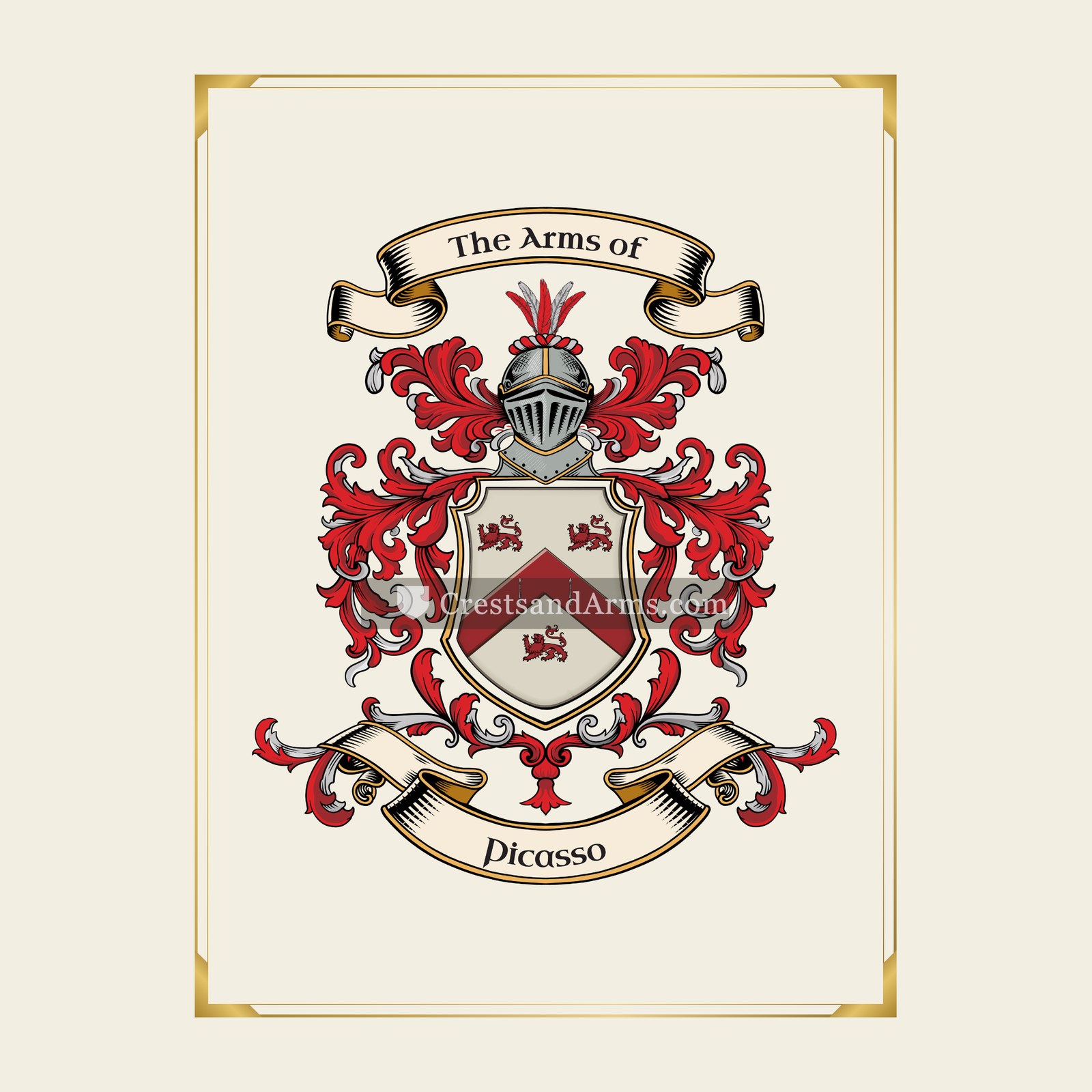 With gold border