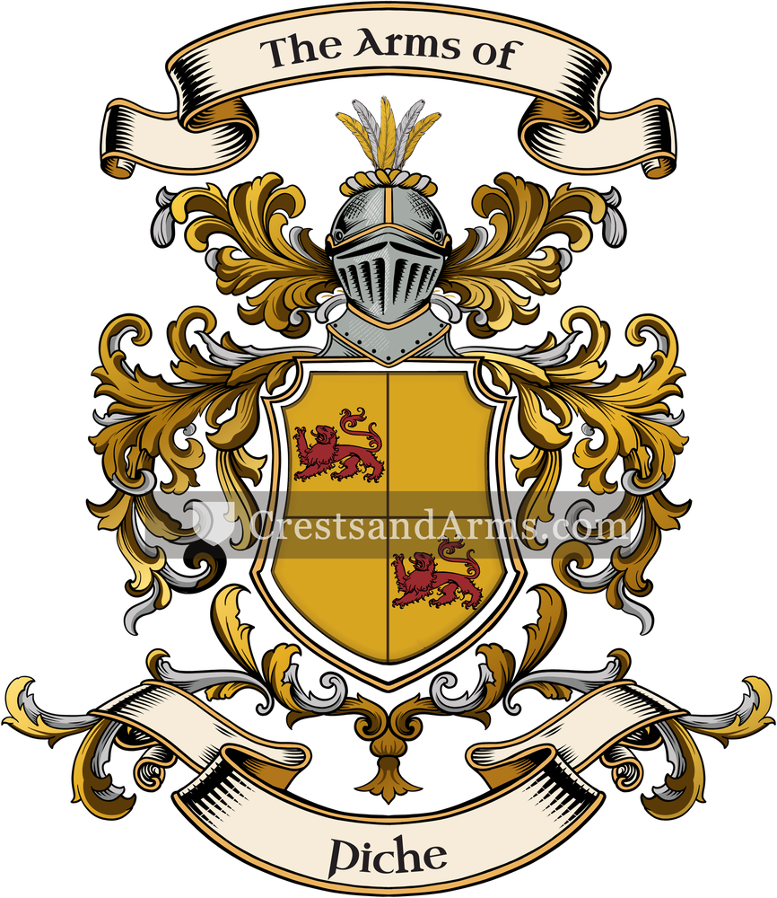 The Piche coat of arms, drawn from the recorded blazon