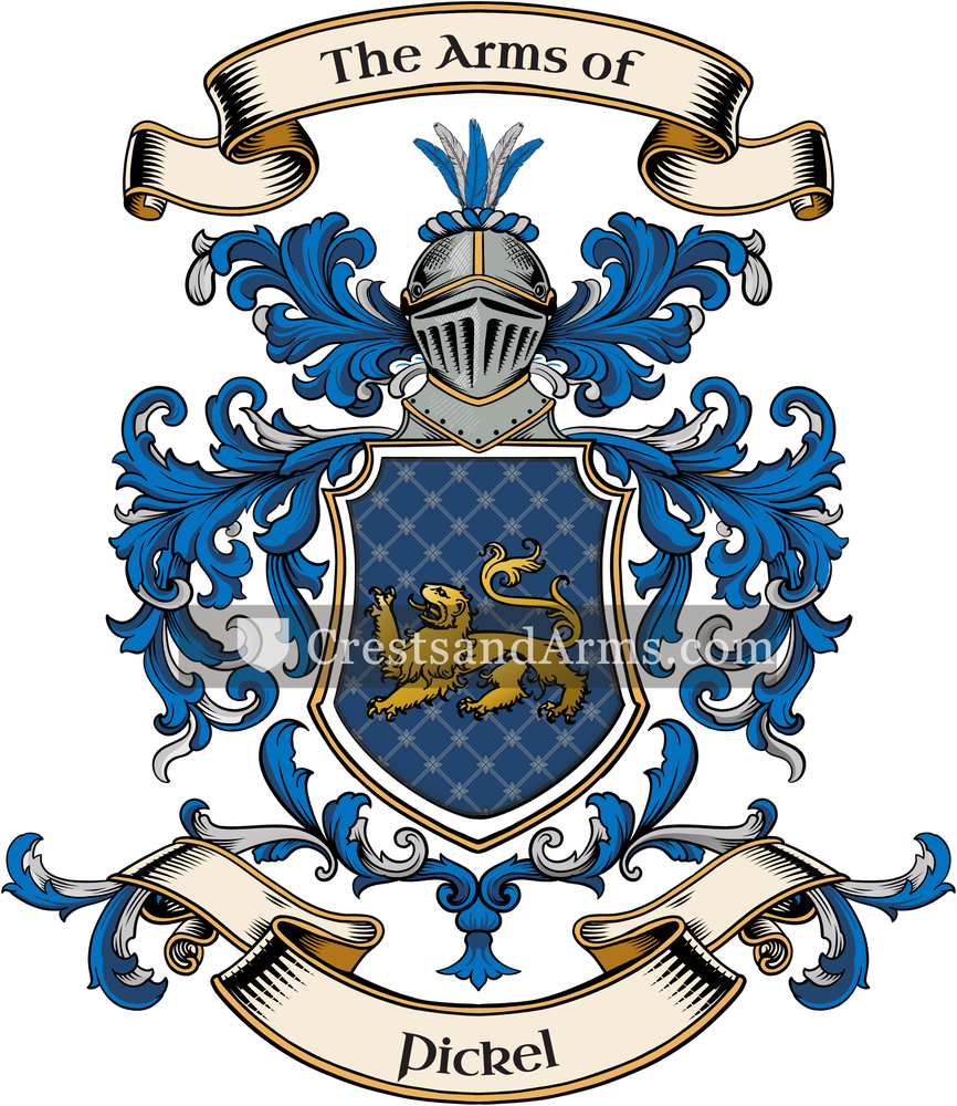 The Pickel coat of arms, drawn from the recorded blazon
