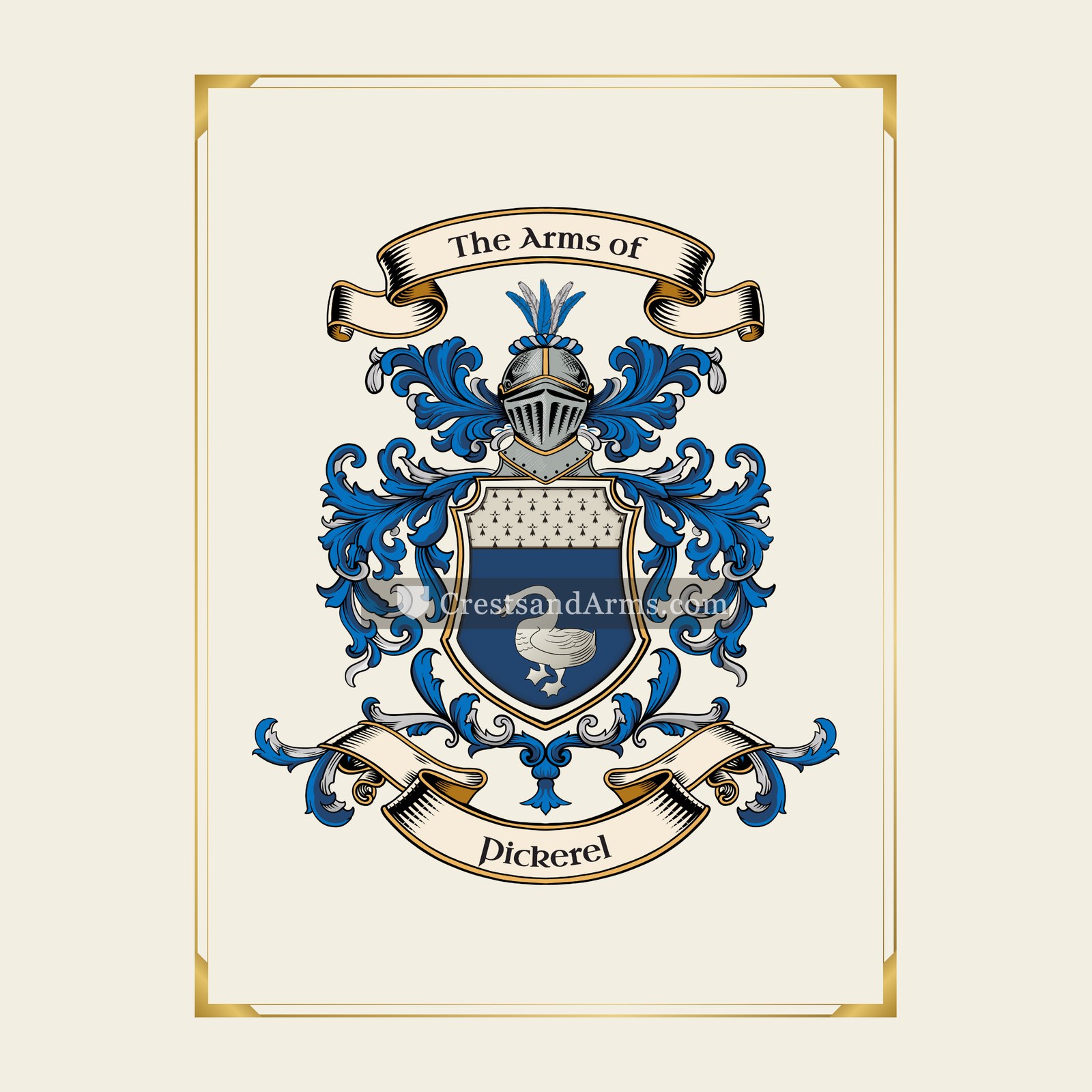 With gold border