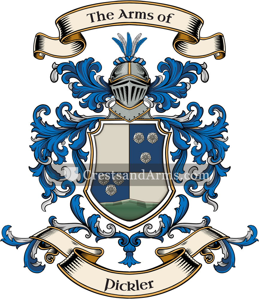 The Pickler coat of arms, drawn from the recorded blazon