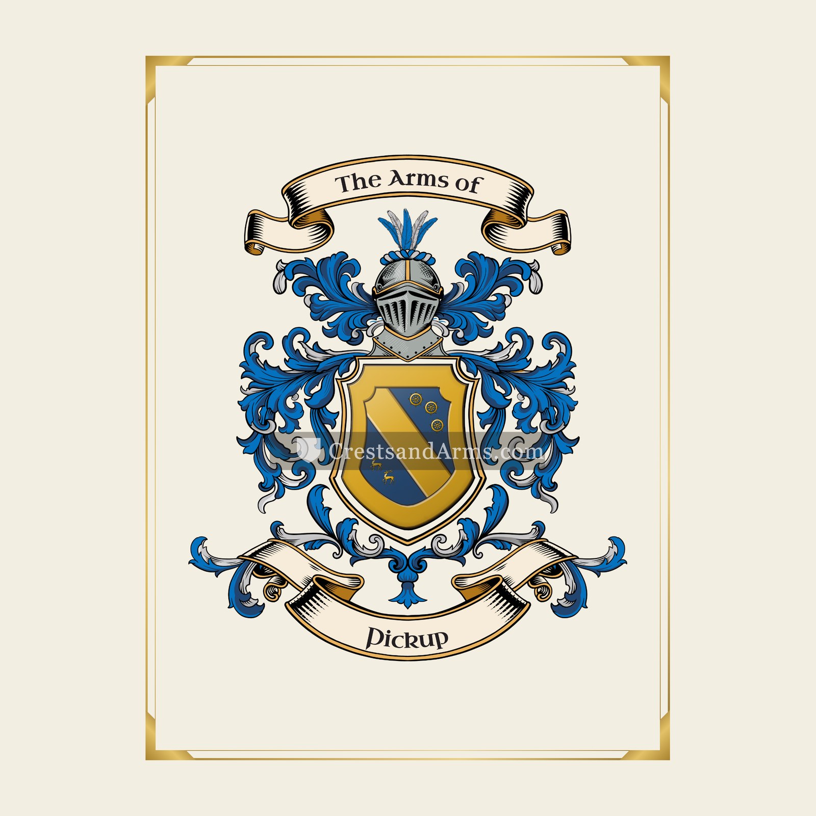 With gold border