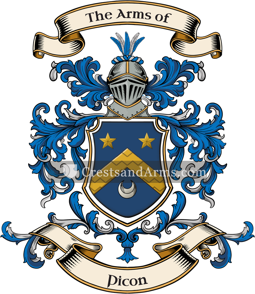 The Picon coat of arms, drawn from the recorded blazon