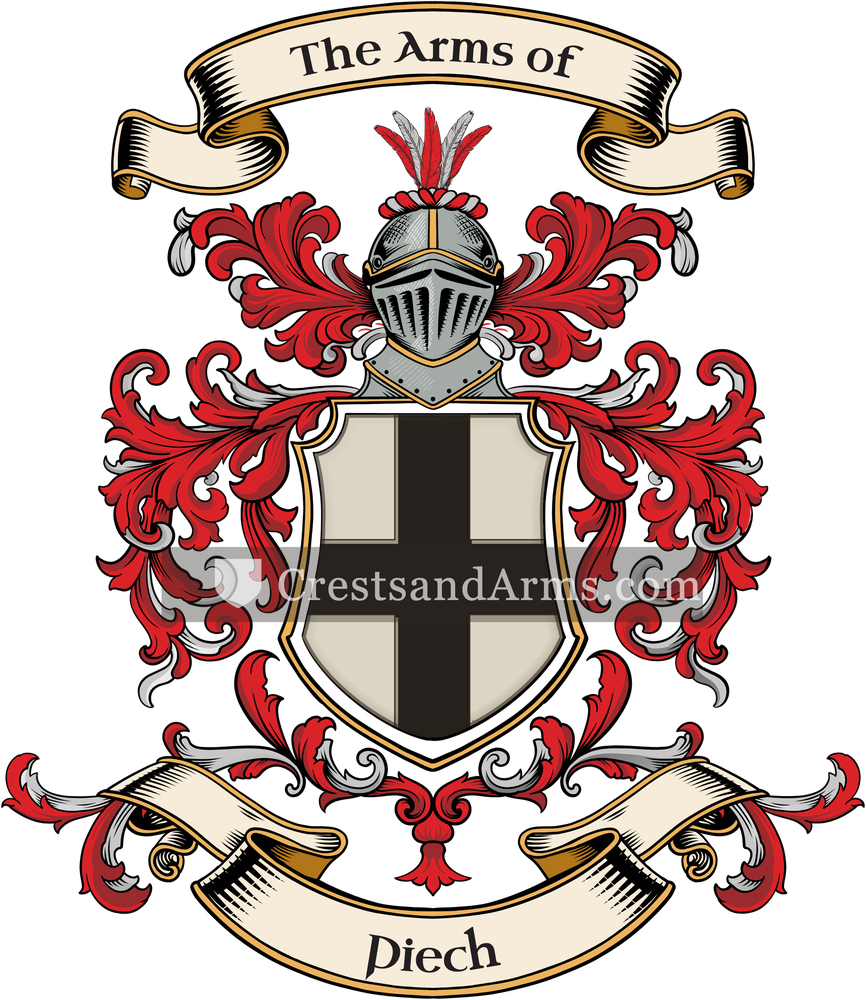 The Piech coat of arms, drawn from the recorded blazon