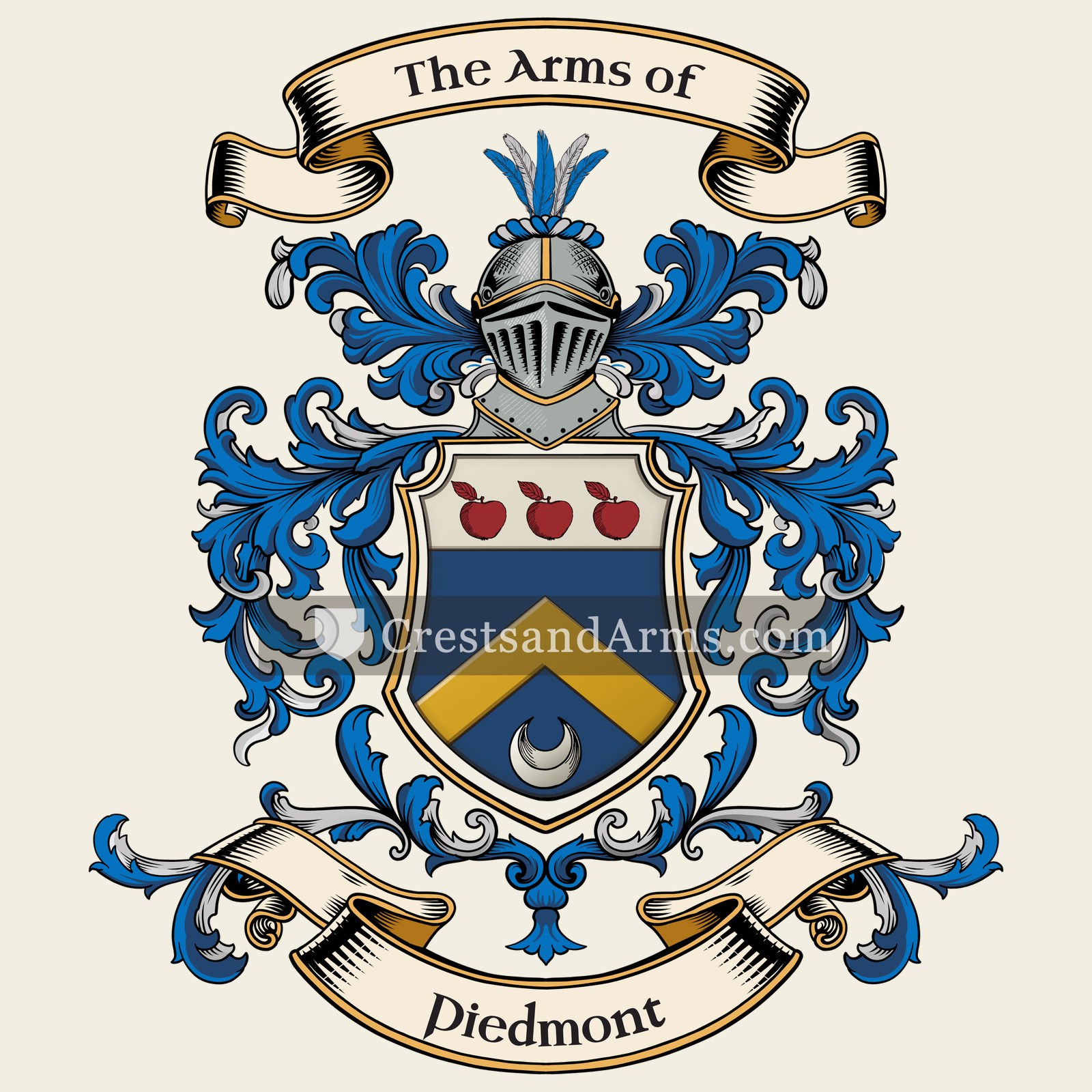 The Piedmont coat of arms, drawn from the recorded blazon