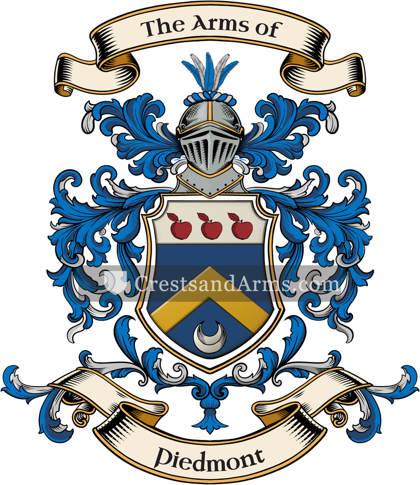 The Piedmont coat of arms, drawn from the recorded blazon
