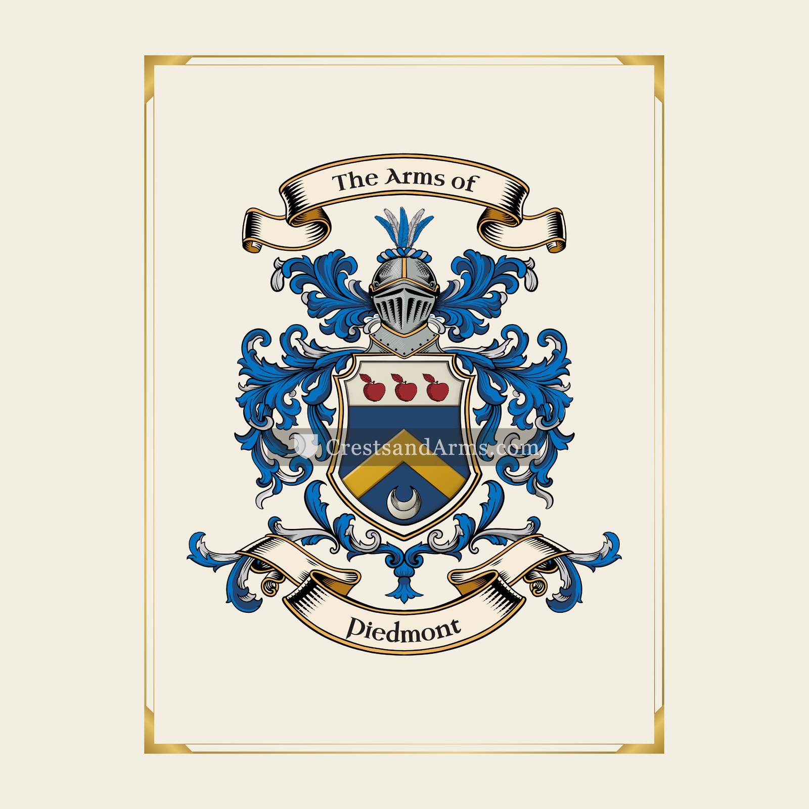 With gold border