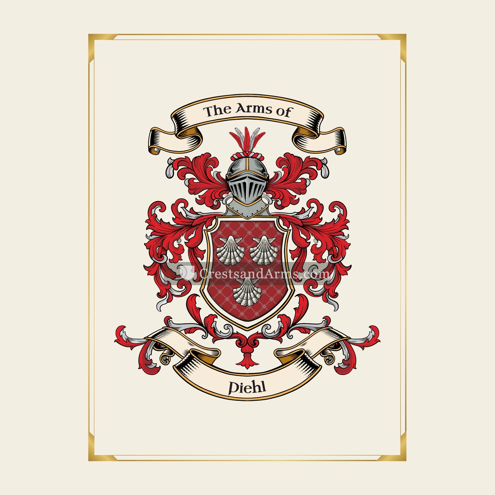 With gold border