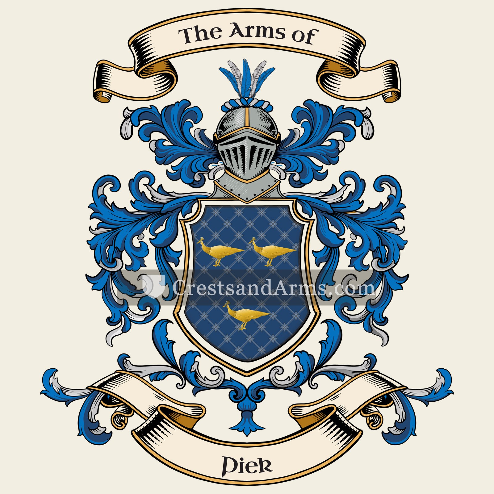 The Piek coat of arms, drawn from the recorded blazon