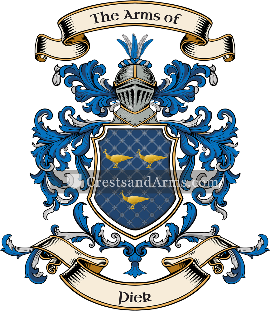 The Piek coat of arms, drawn from the recorded blazon