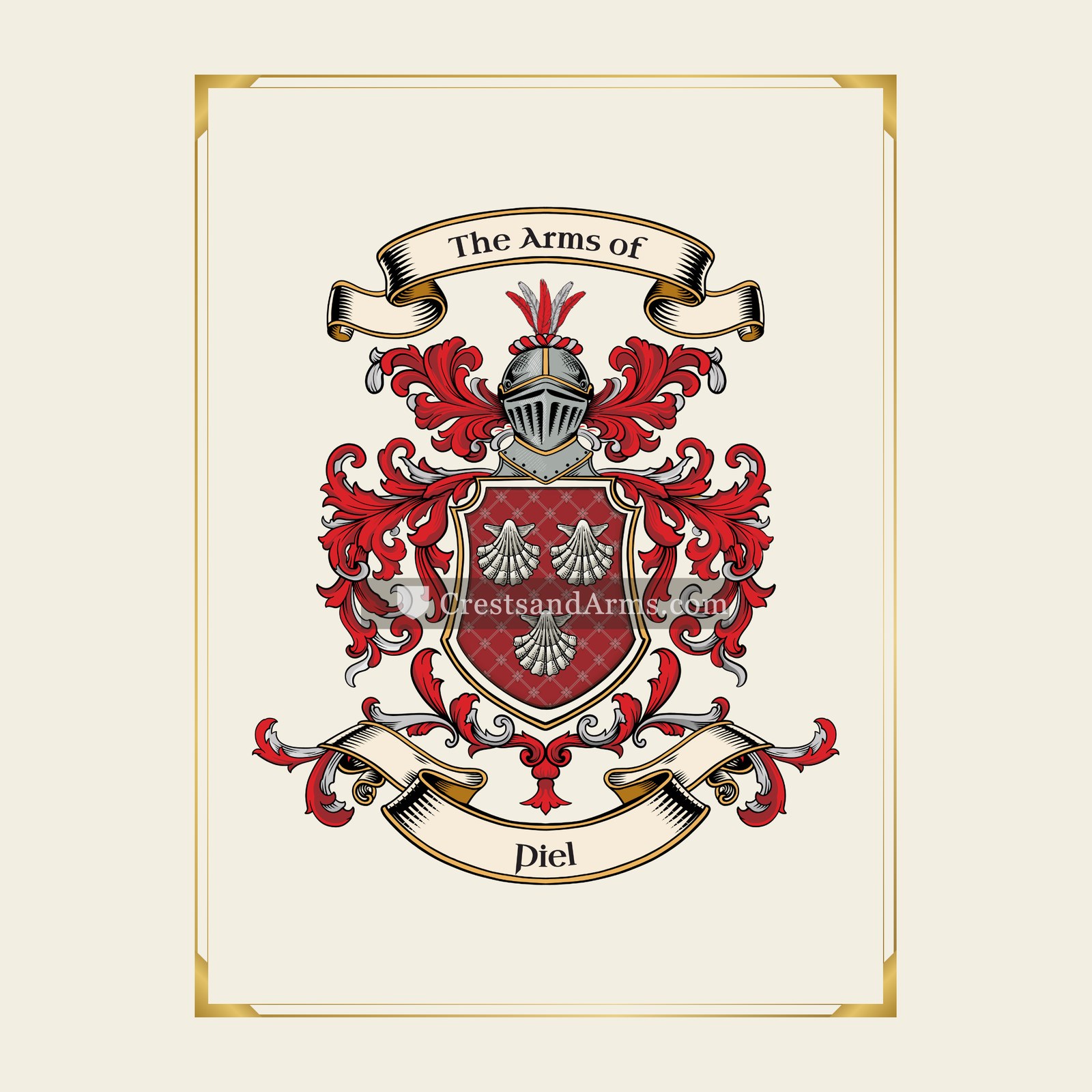 With gold border