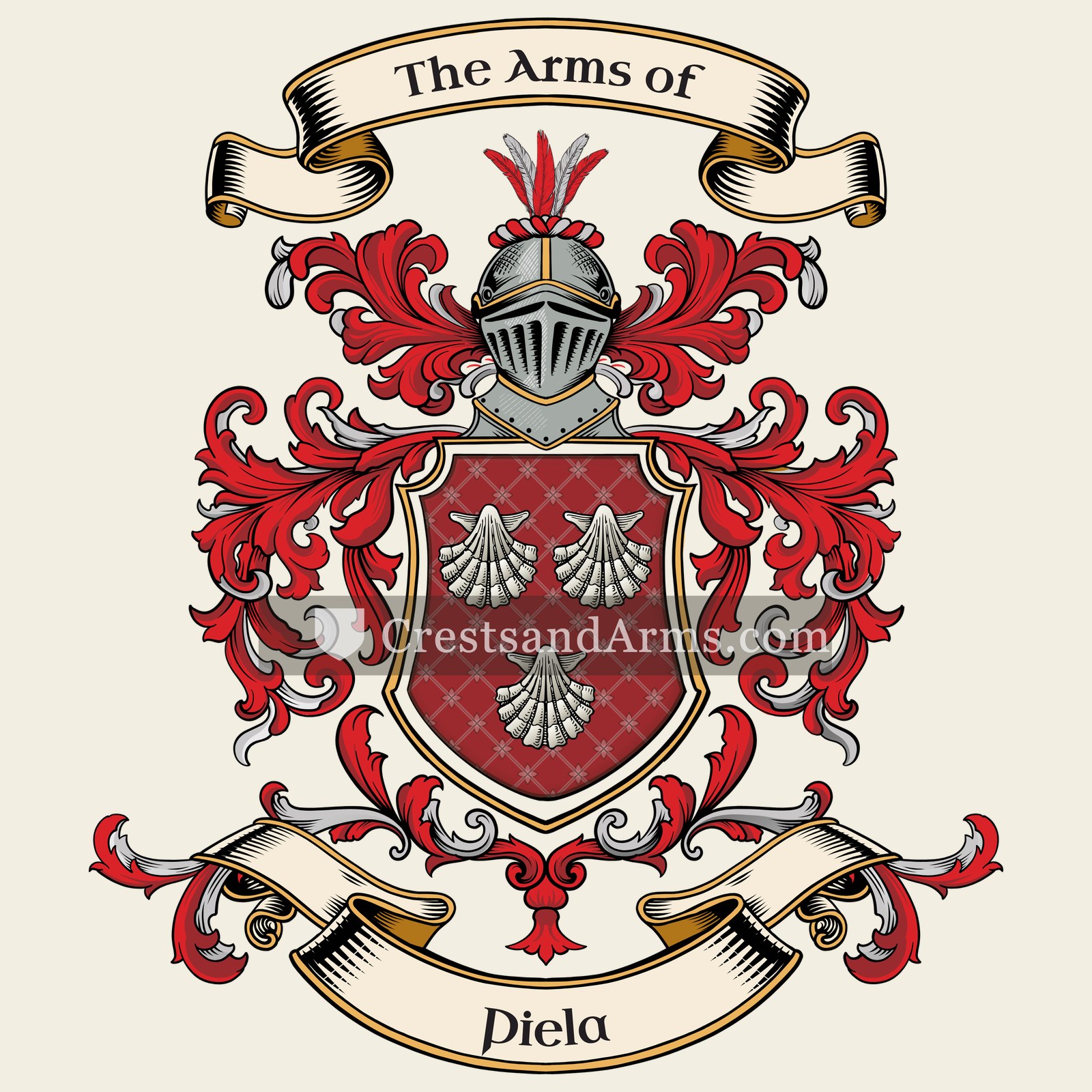 The Piela coat of arms, drawn from the recorded blazon
