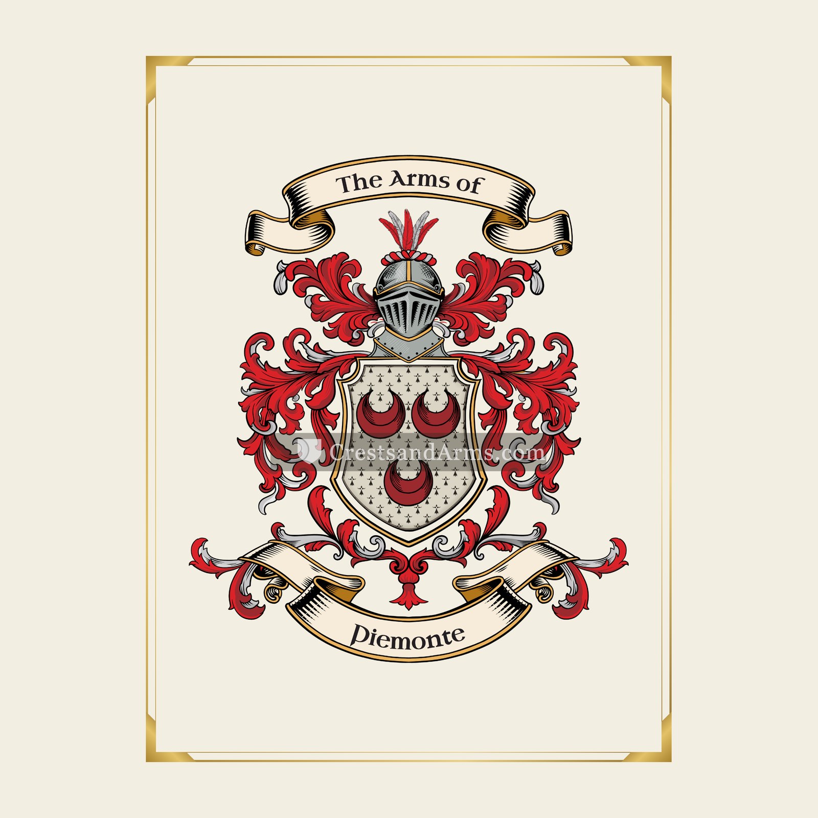 With gold border