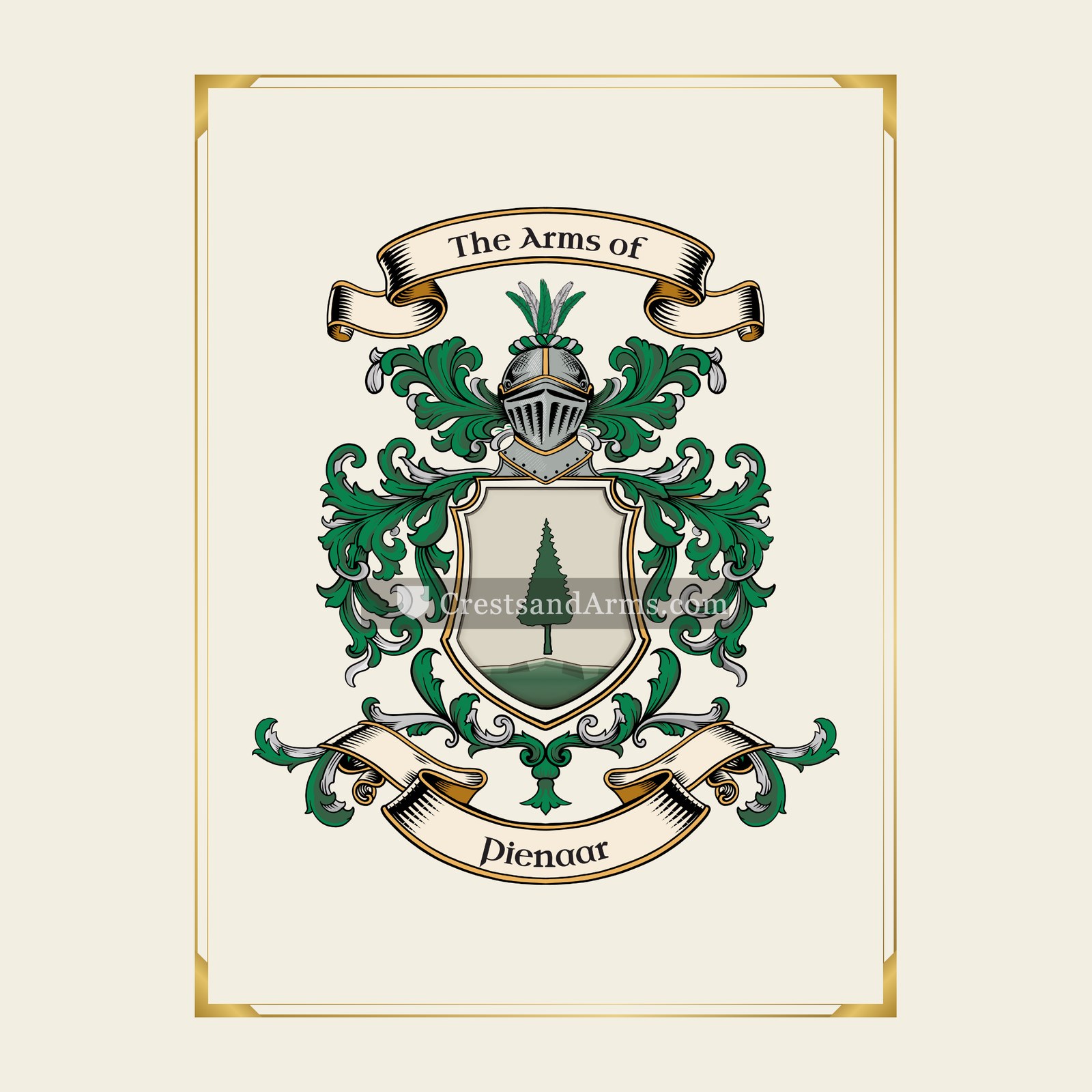 With gold border