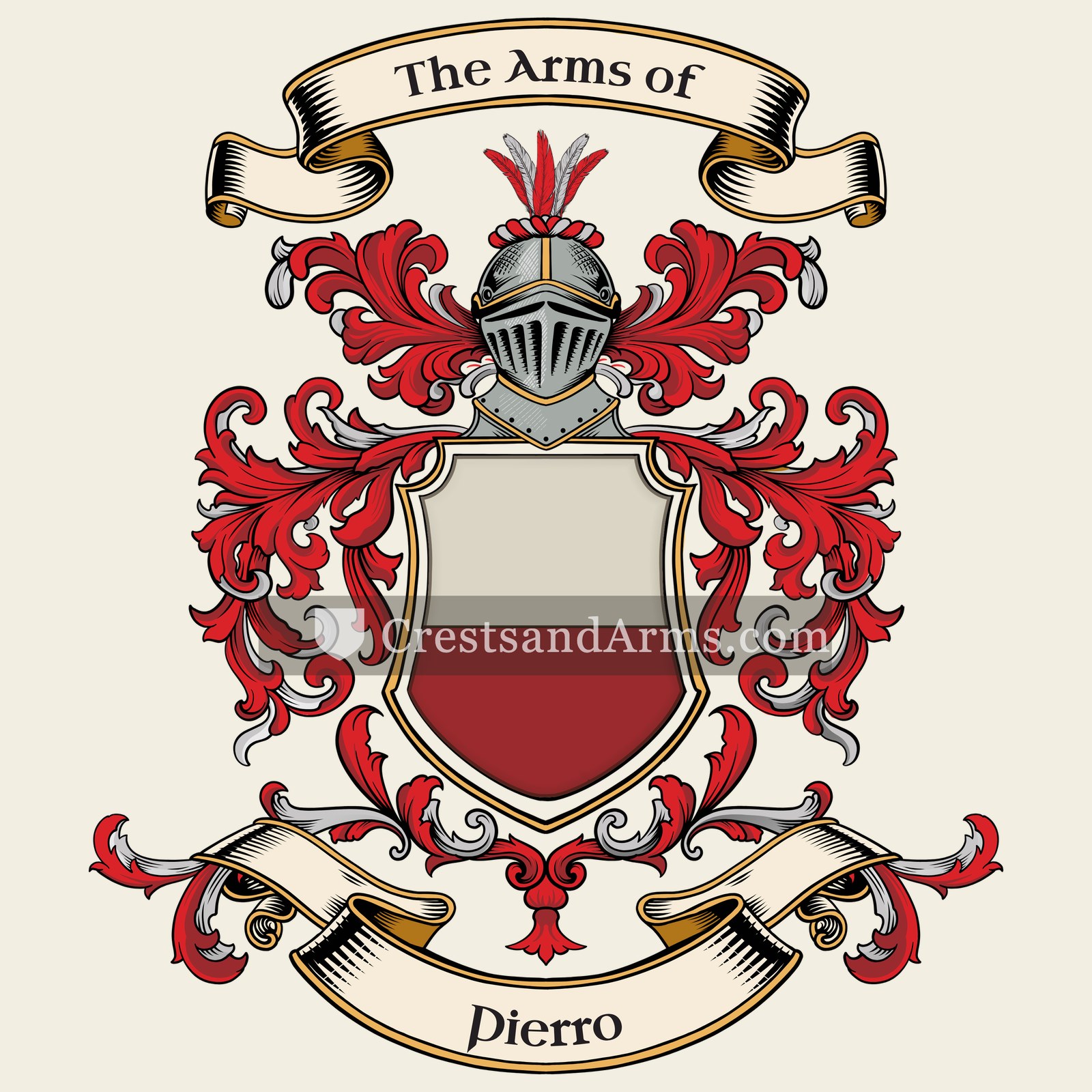 The Pierro coat of arms, drawn from the recorded blazon