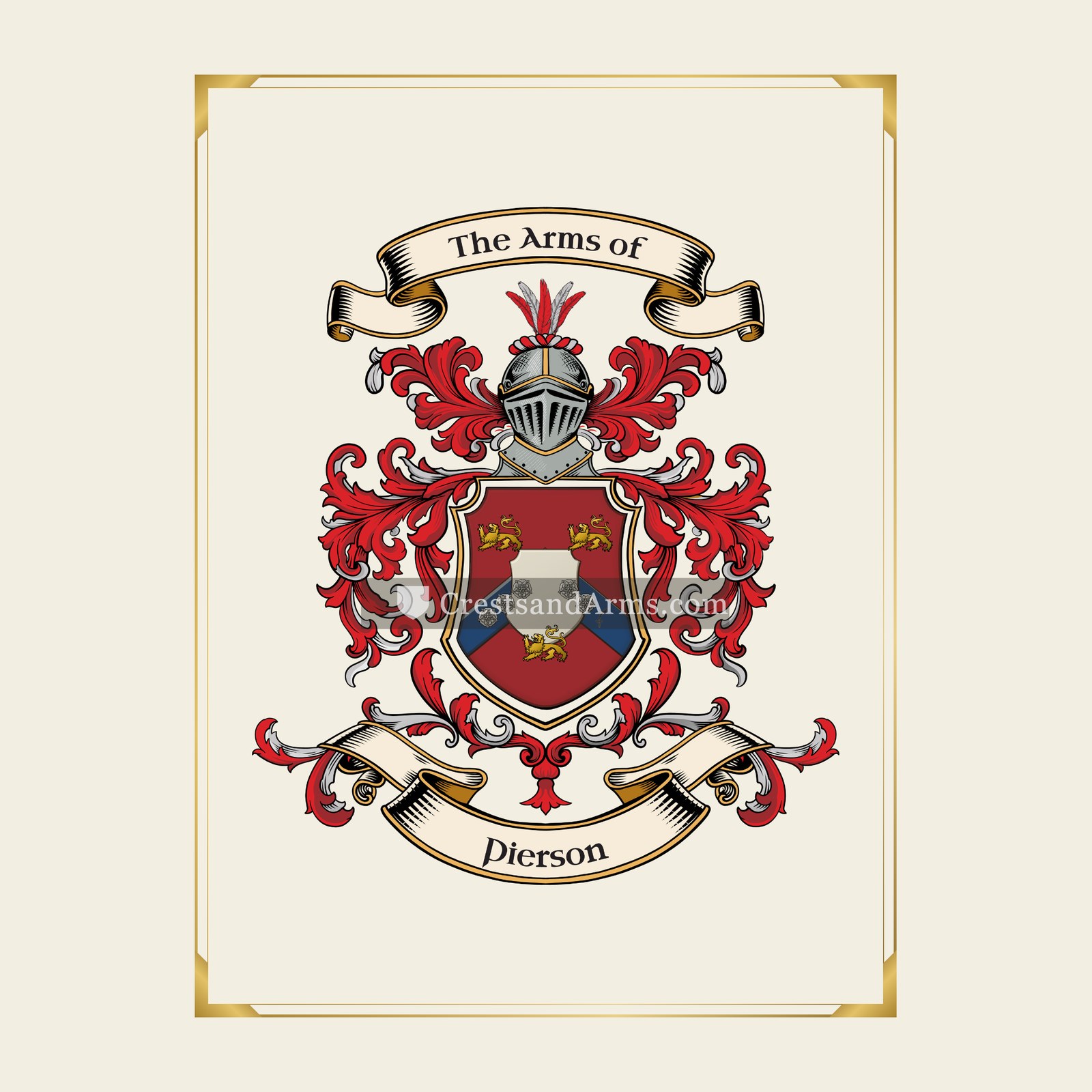 With gold border