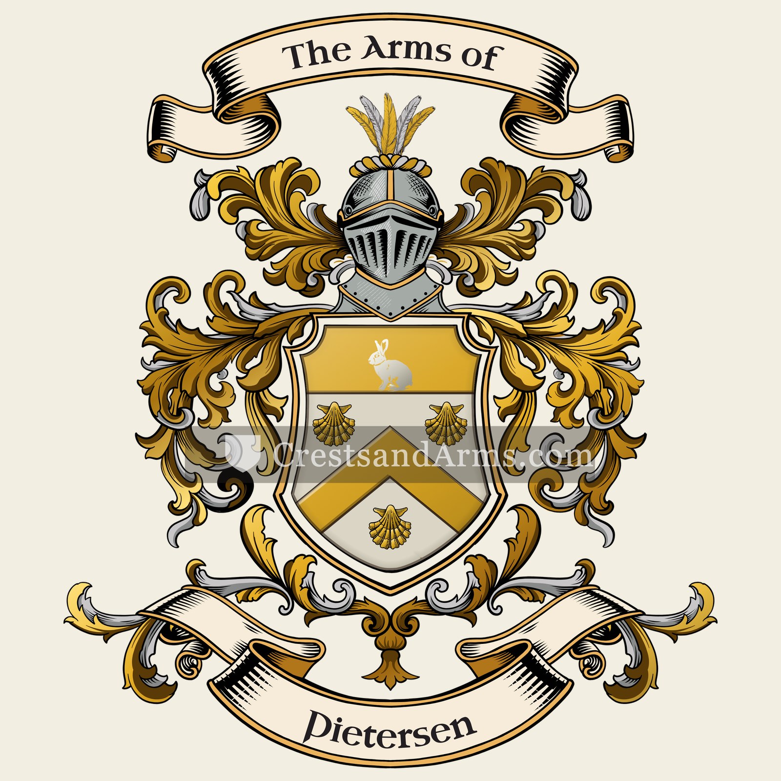 The Pietersen coat of arms, drawn from the recorded blazon
