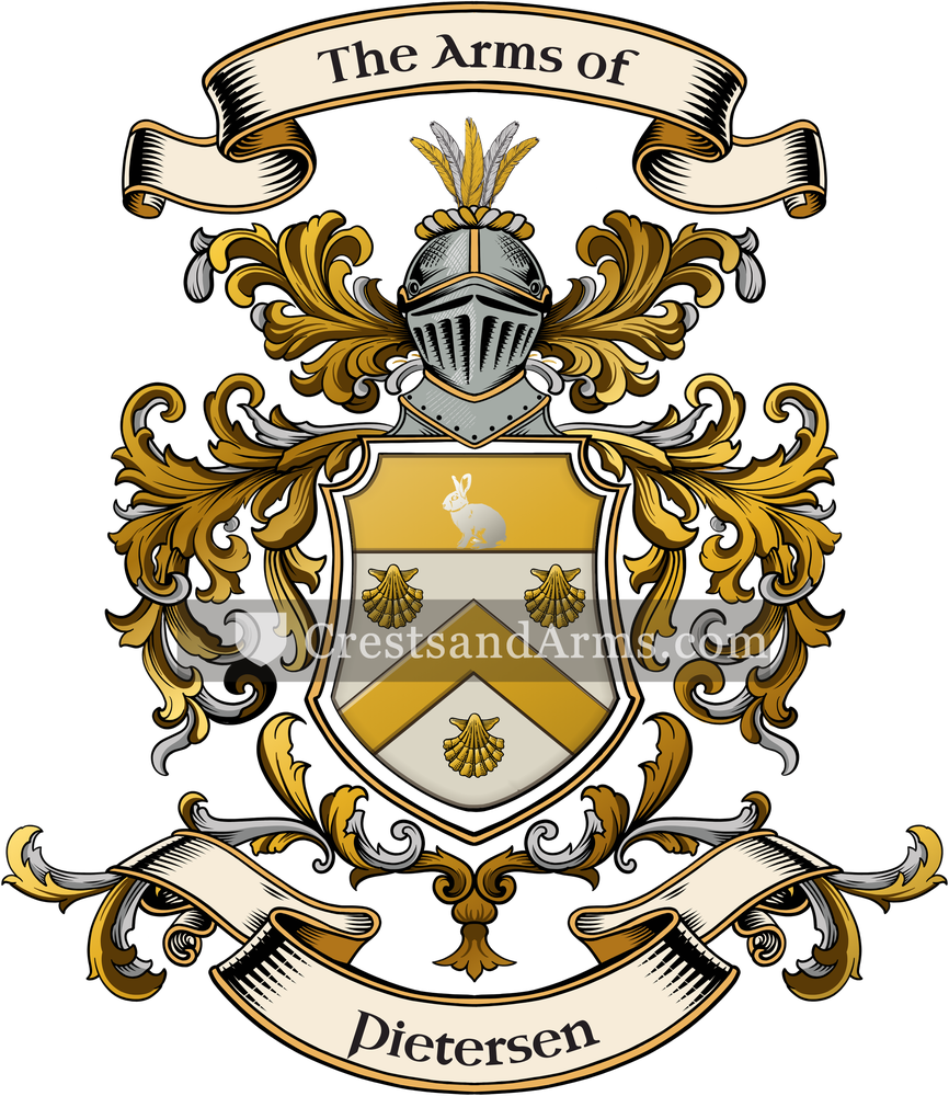 The Pietersen coat of arms, drawn from the recorded blazon