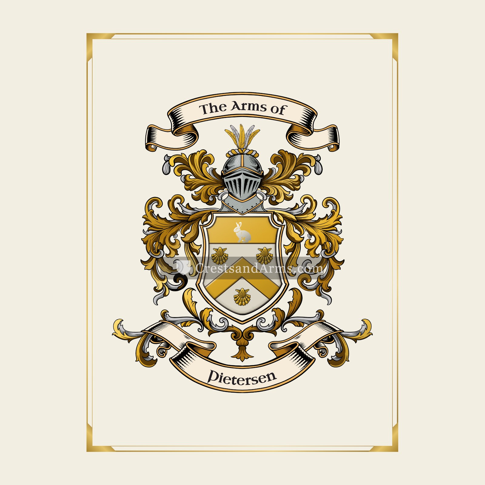 With gold border