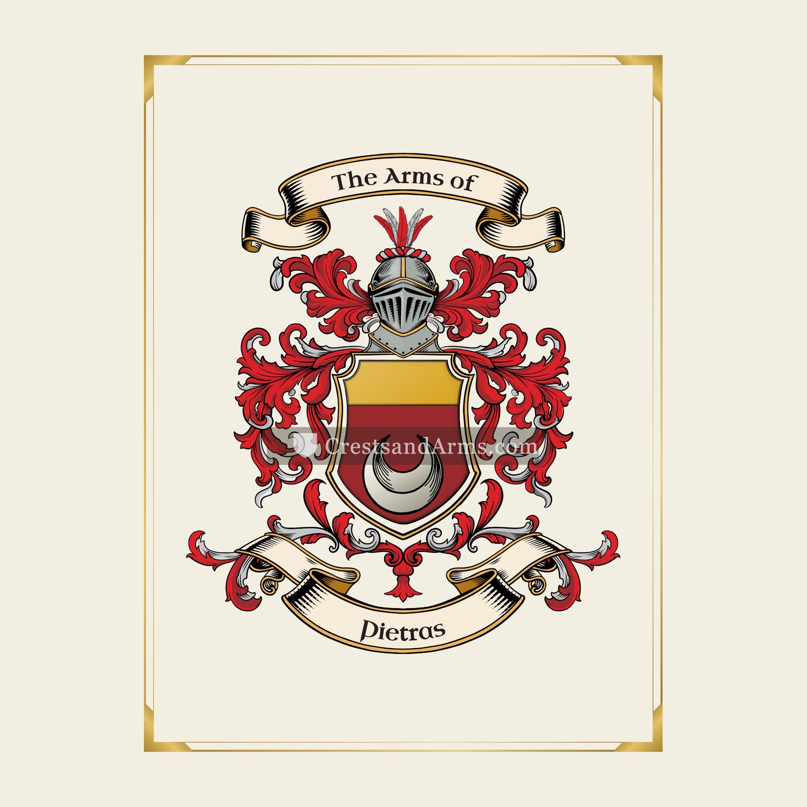 With gold border