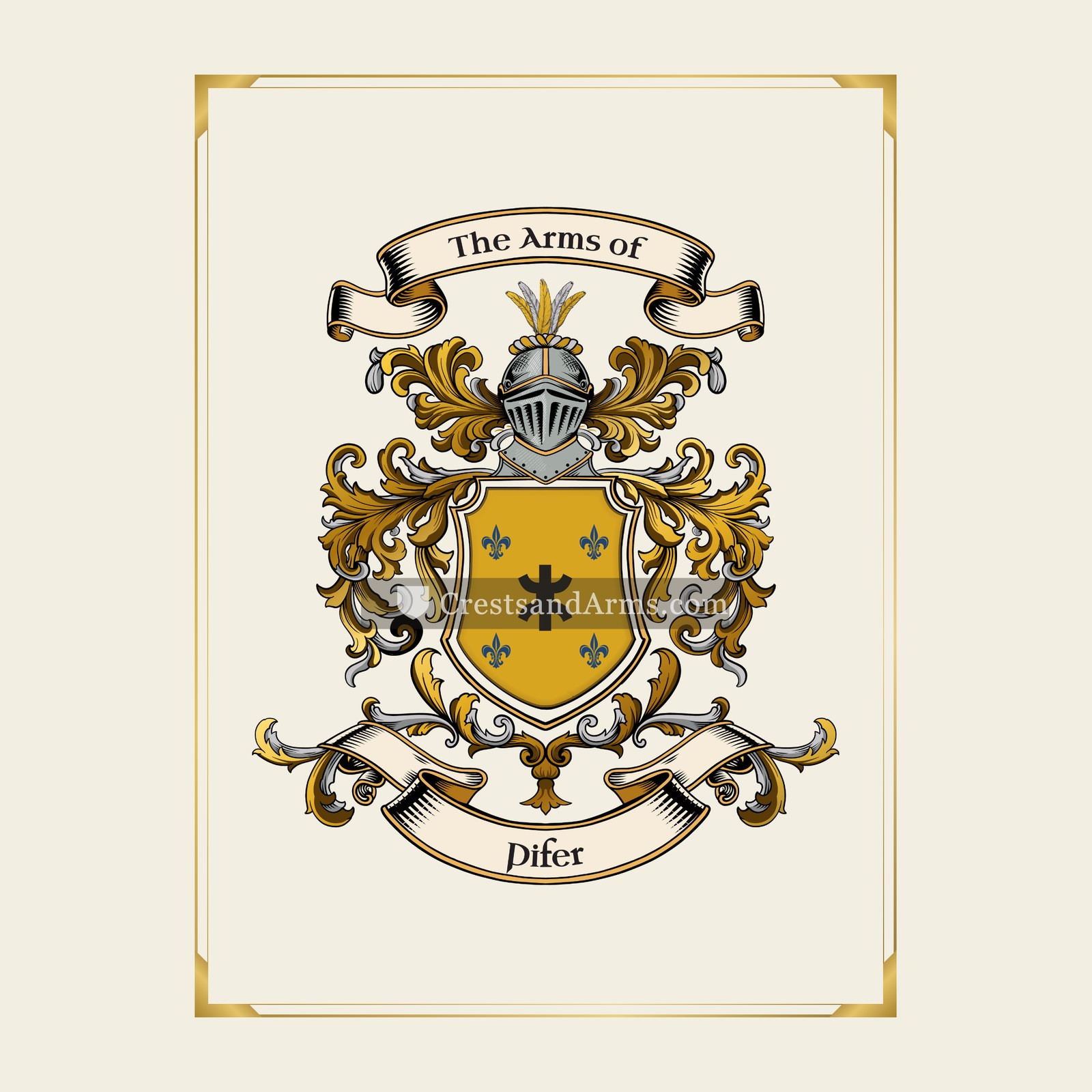 With gold border