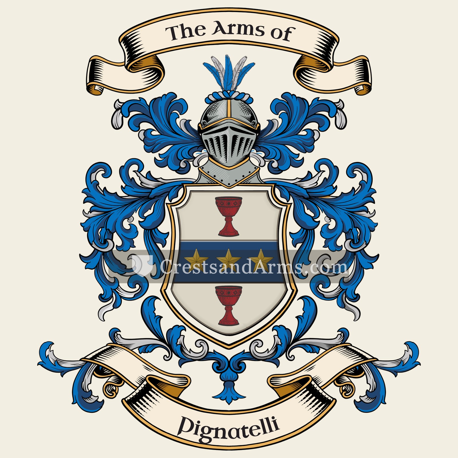 The Pignatelli coat of arms, drawn from the recorded blazon