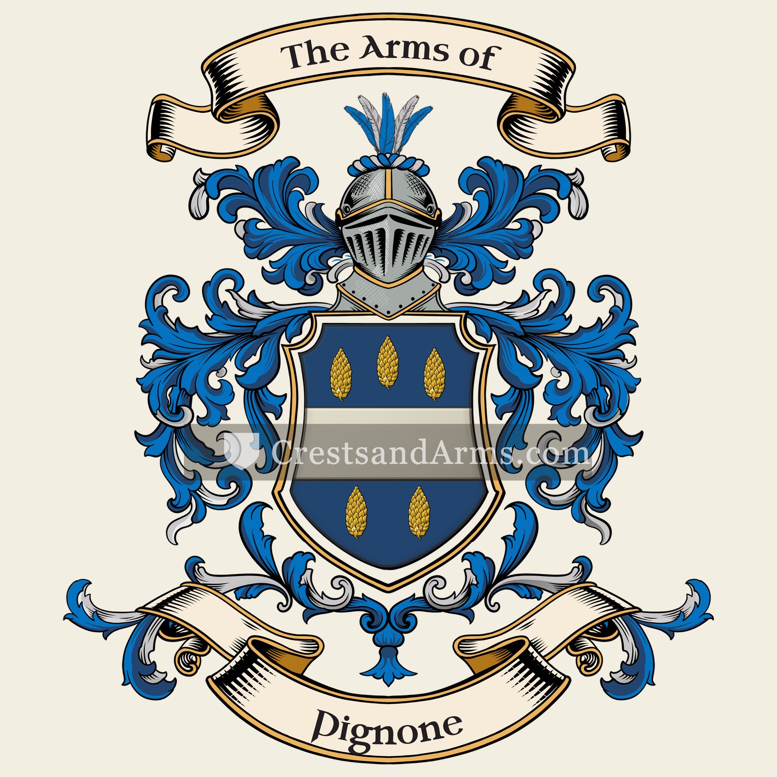 The Pignone coat of arms, drawn from the recorded blazon