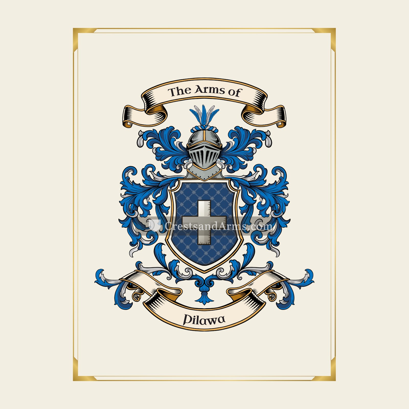 With gold border
