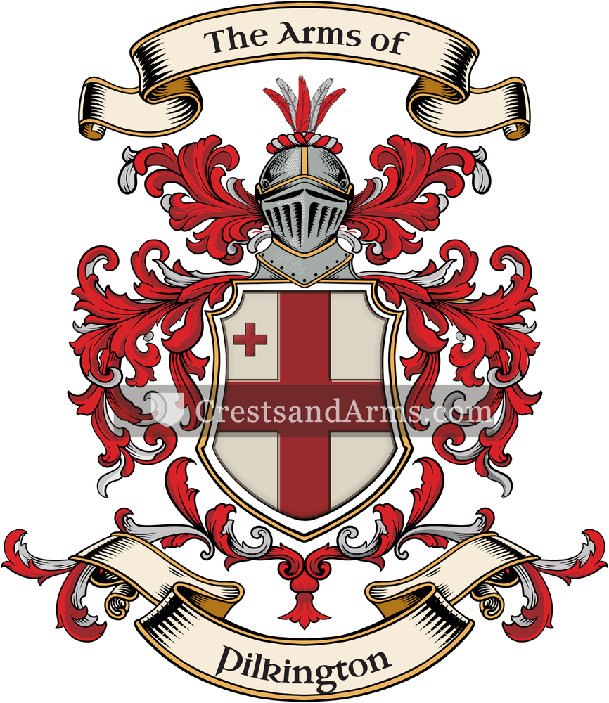 The Pilkington coat of arms, drawn from the recorded blazon