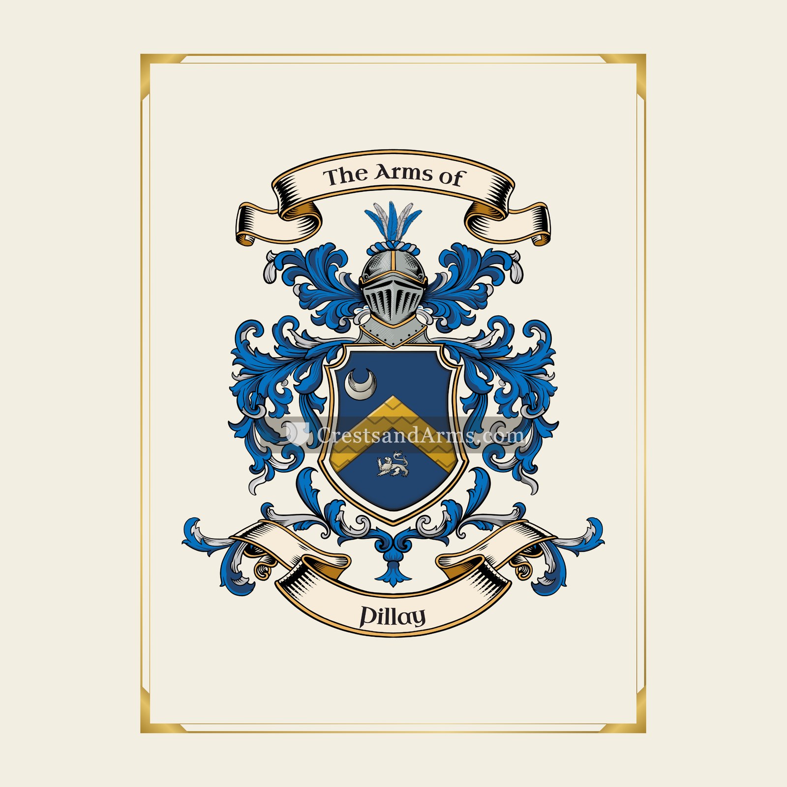 With gold border