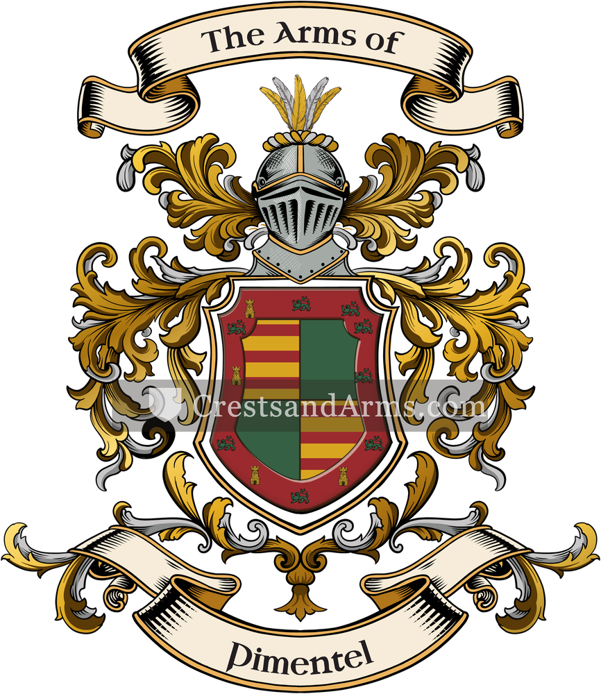 The Pimentel coat of arms, drawn from the recorded blazon
