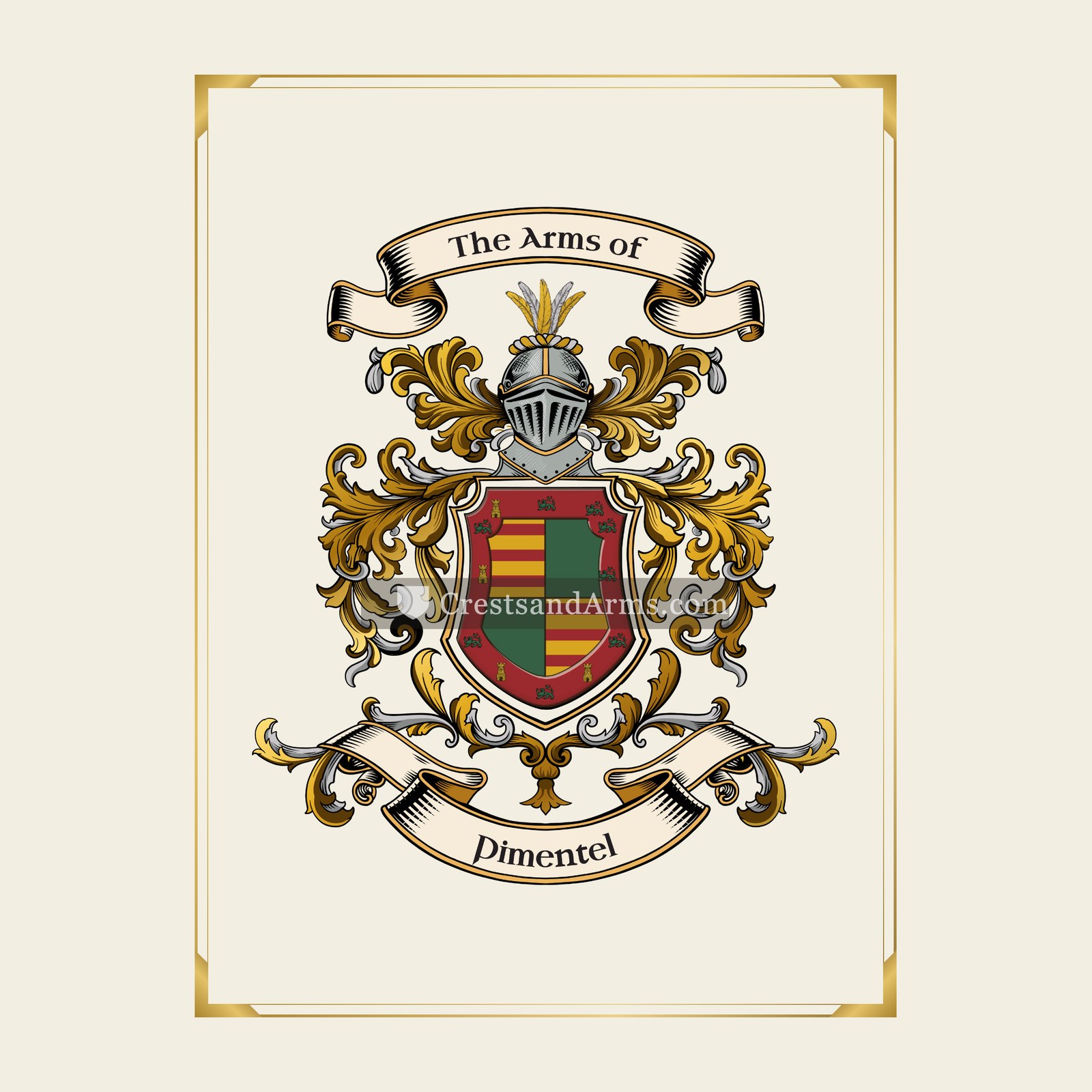 With gold border