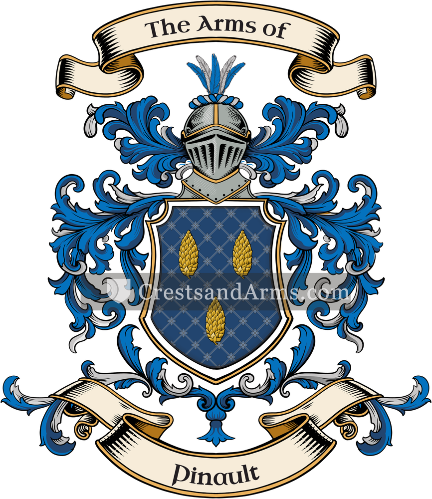 The Pinault coat of arms, drawn from the recorded blazon