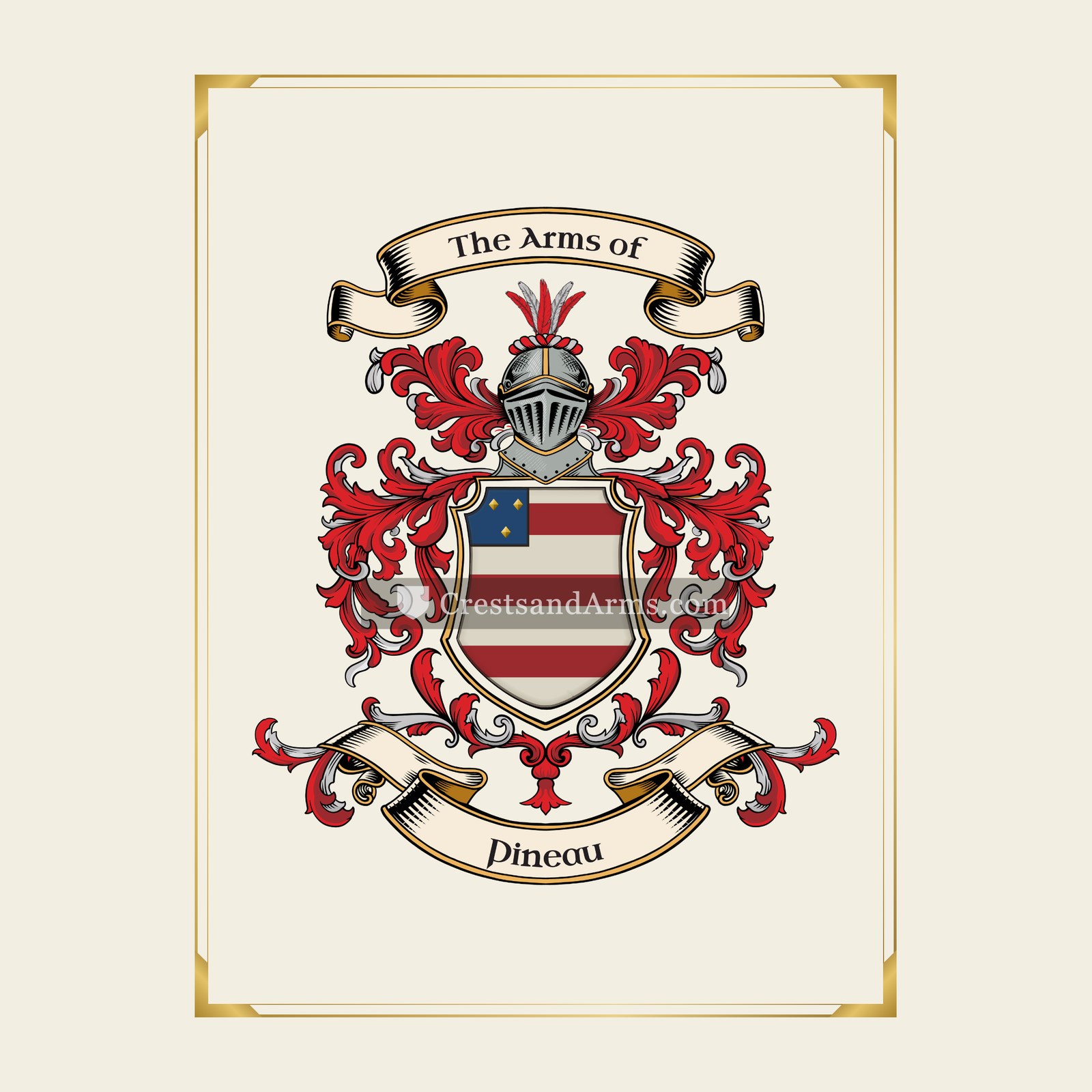 With gold border