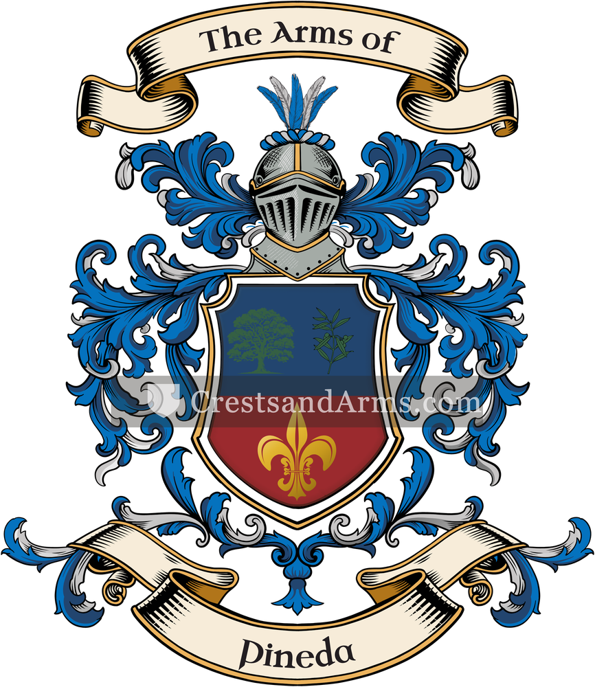 The Pineda coat of arms, drawn from the recorded blazon