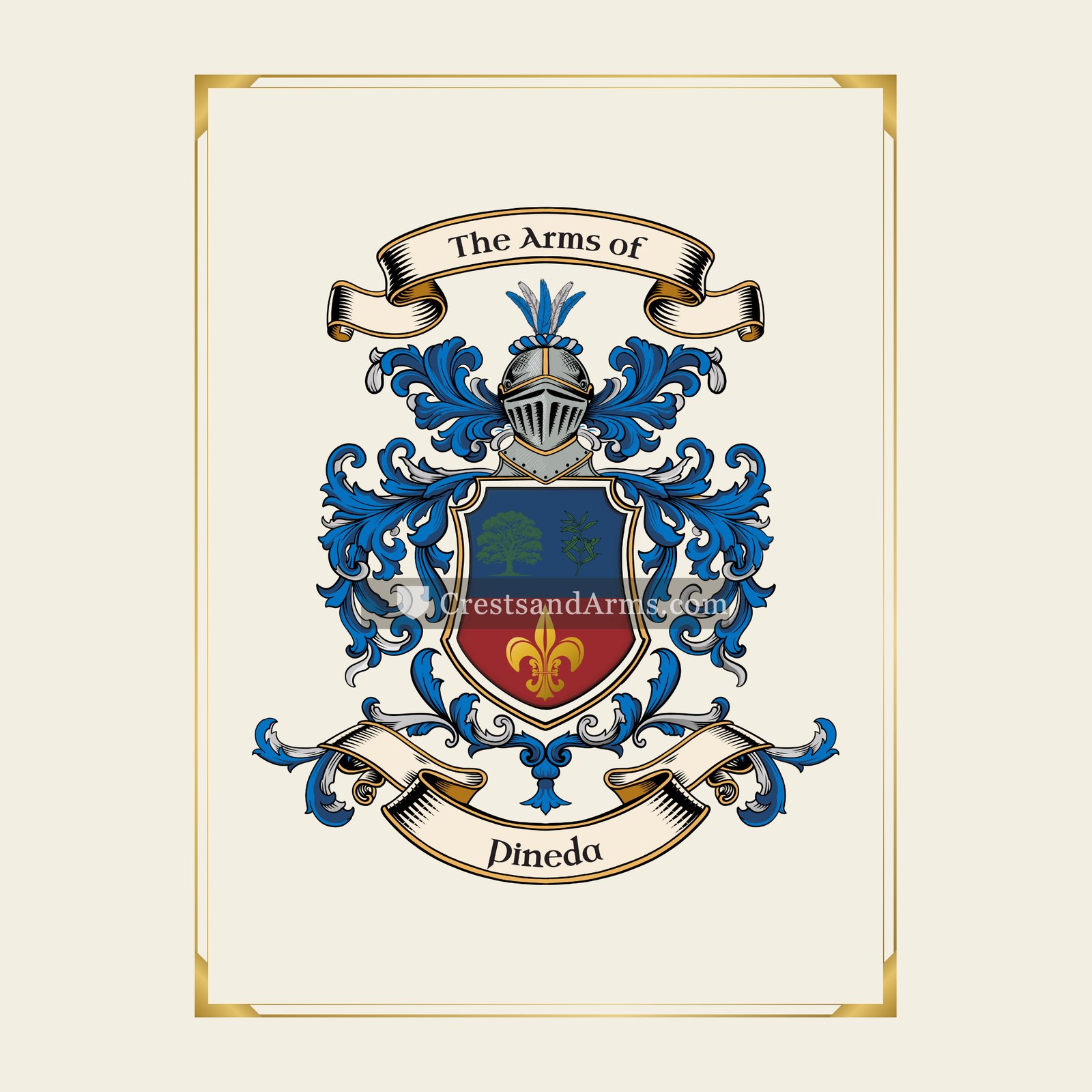 With gold border