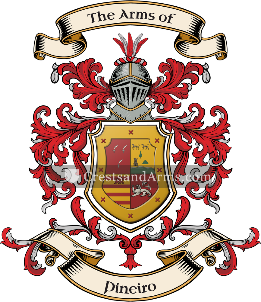 The Pineiro coat of arms, drawn from the recorded blazon