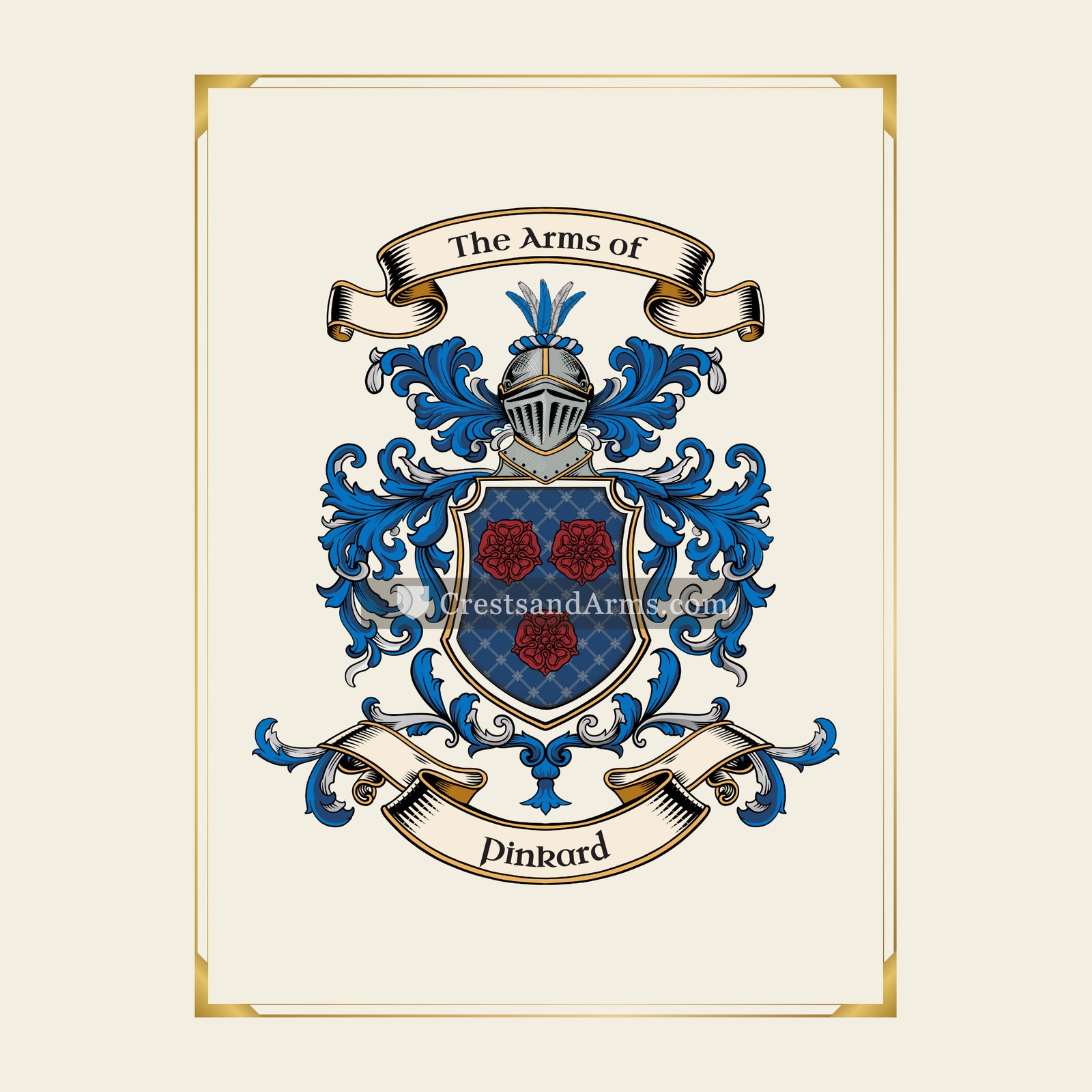 With gold border