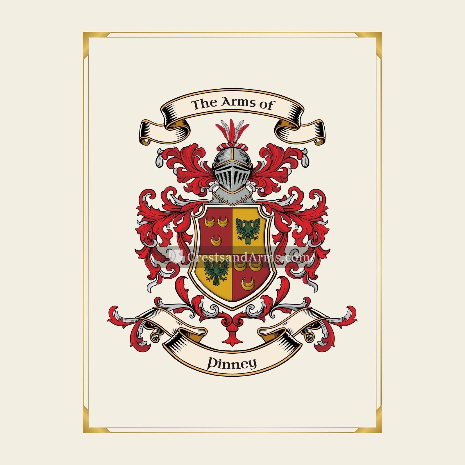 With gold border