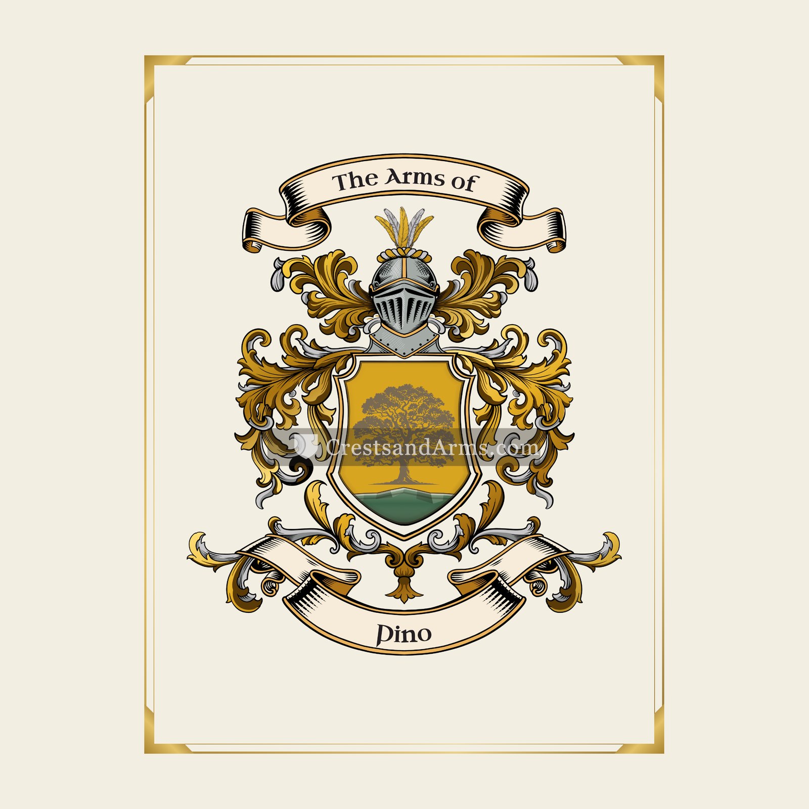 With gold border